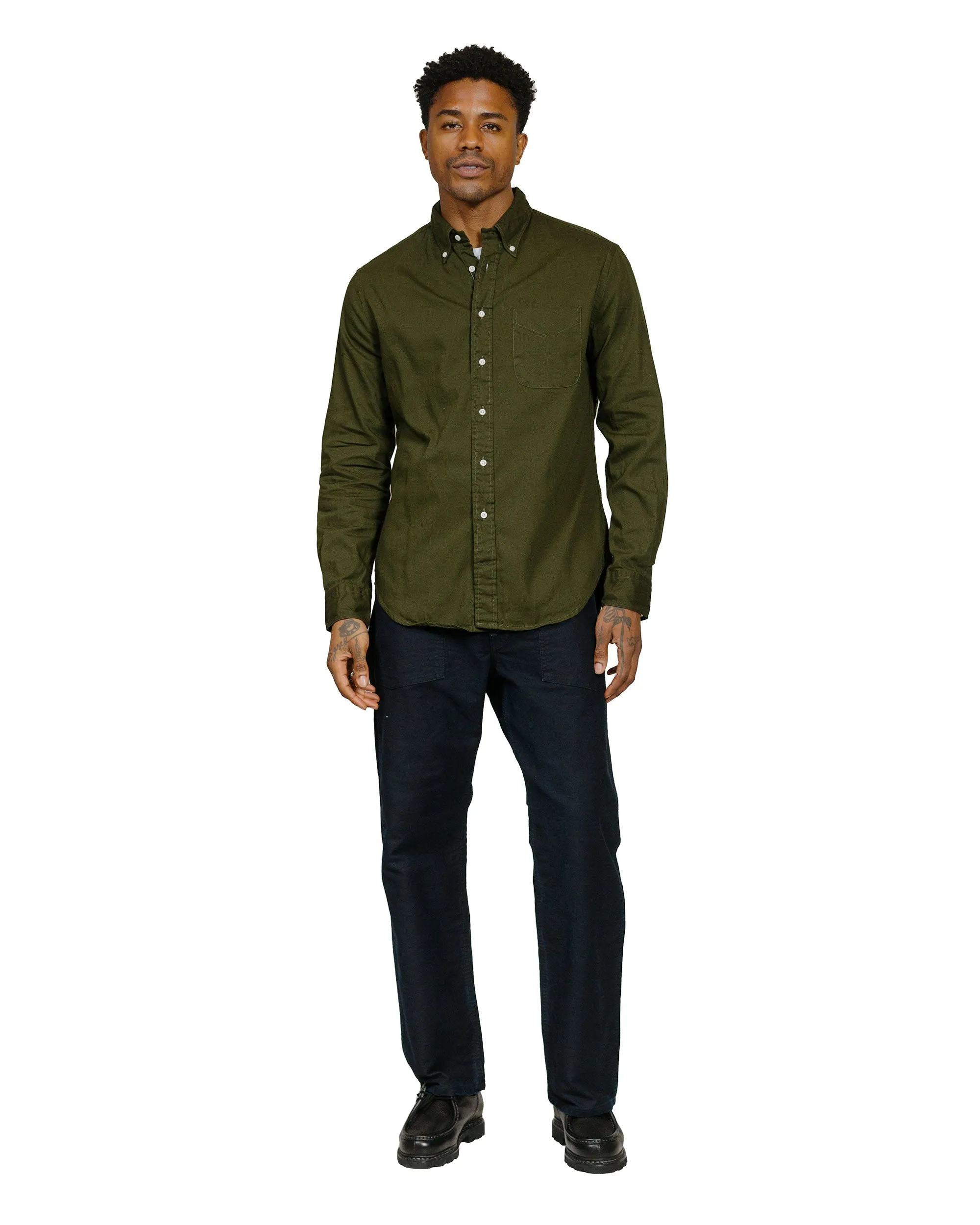 Gitman Vintage Bros. Long Sleeve Olive Overdye Oxford sold by Lost & Found product image thumbnail 4