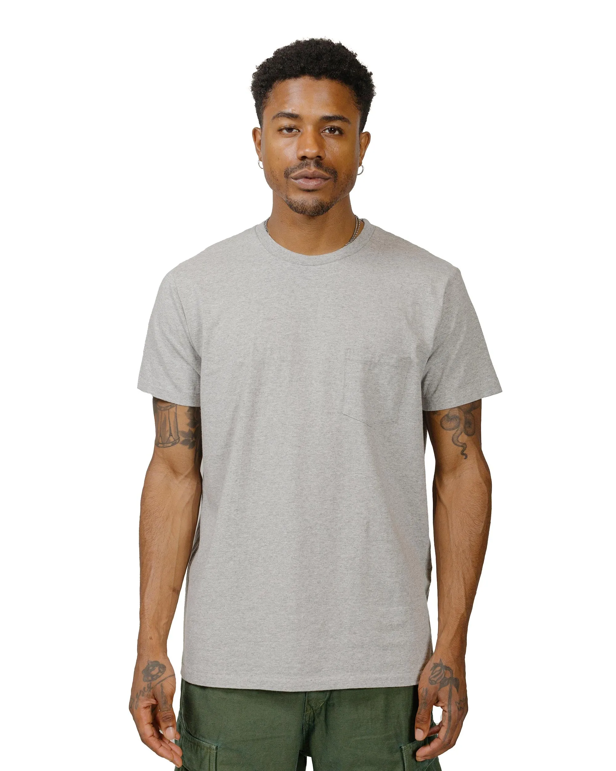 Velva Sheen 2PAC S/S C/N Tee w/PKT Grey sold by Lost & Found product image thumbnail 2