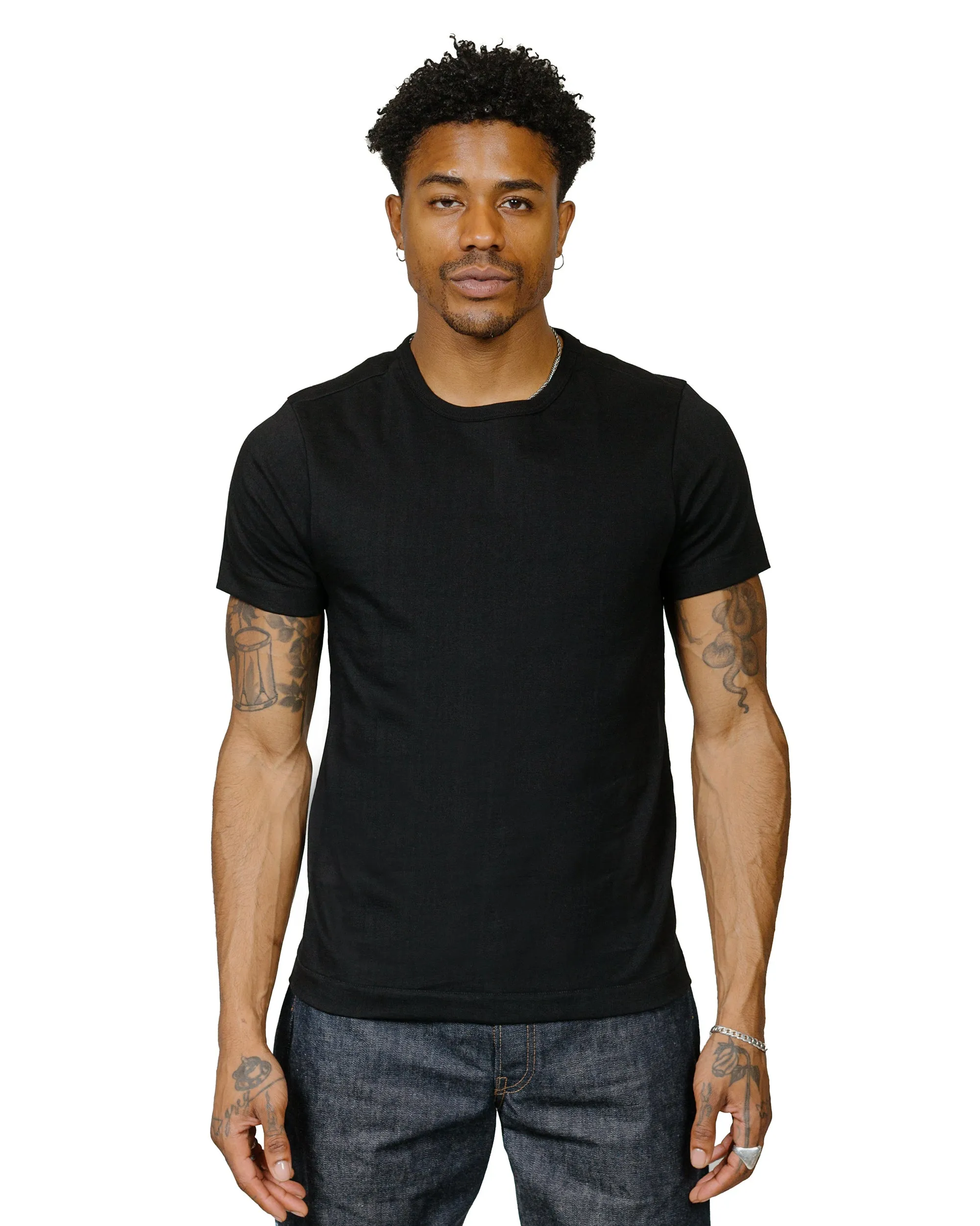 Merz B. Schwanen 215 Loopwheeled T-Shirt Deep Black sold by Lost & Found product image thumbnail 2