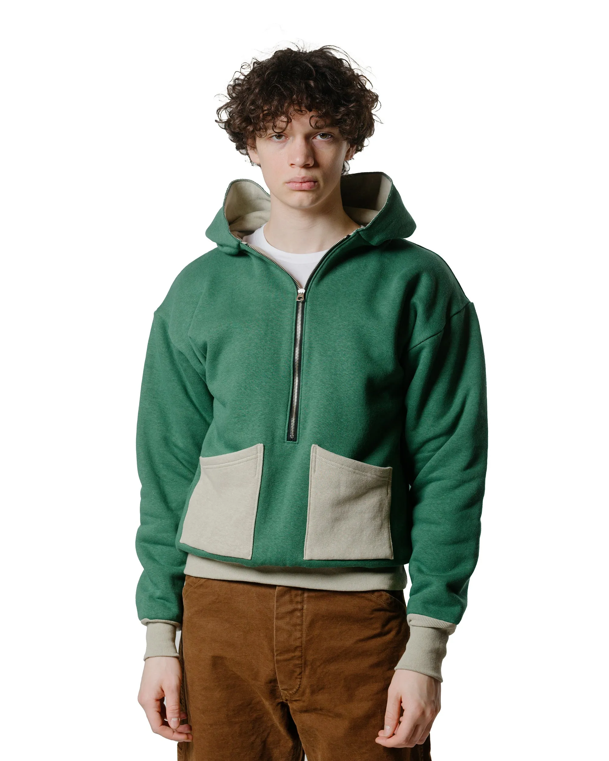 Warehouse Lot. JG-CS11 The Olympic Champion Sweat Parka Green/Beige sold by Lost & Found product image thumbnail 2