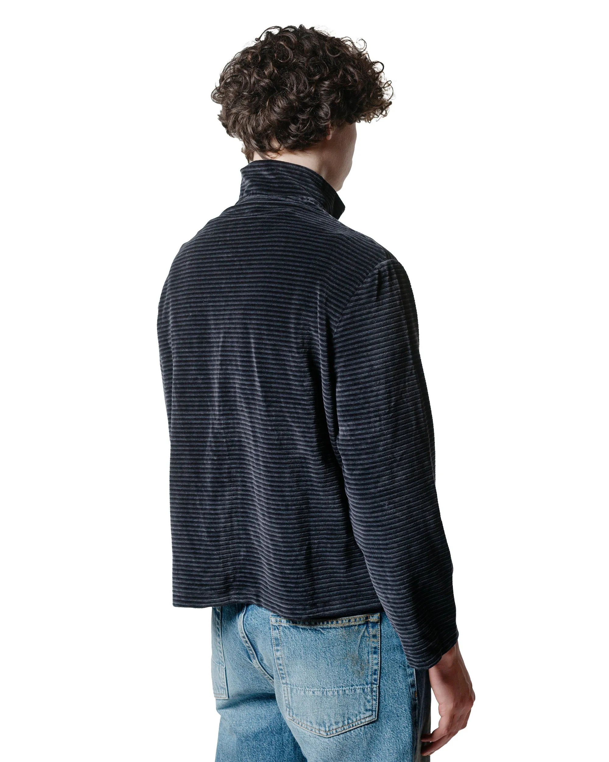 Our Legacy Shrunken Full Zip Polo Phantom Stripe Velour sold by Lost & Found product image thumbnail 3