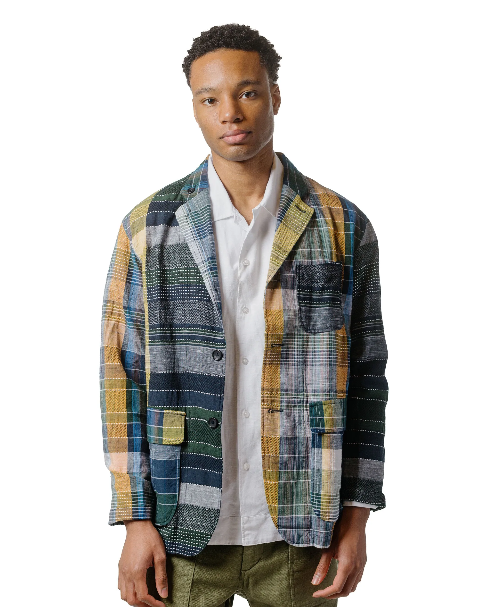 Engineered Garments Loiter Jacket Navy/Yellow/Green Dobby Jacquard sold by Lost & Found product image thumbnail 2