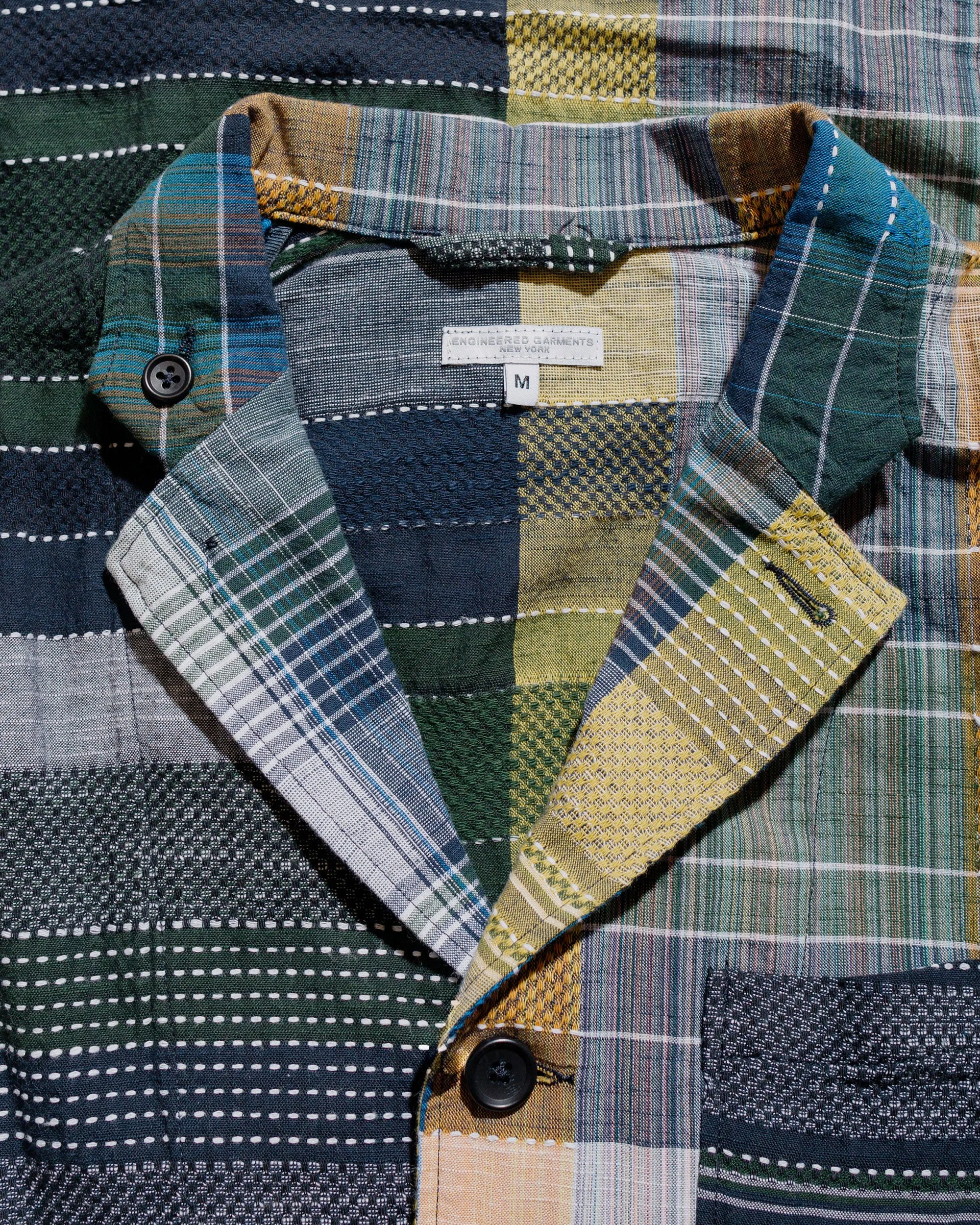 Engineered Garments Loiter Jacket Navy/Yellow/Green Dobby Jacquard sold by Lost & Found product image thumbnail 5