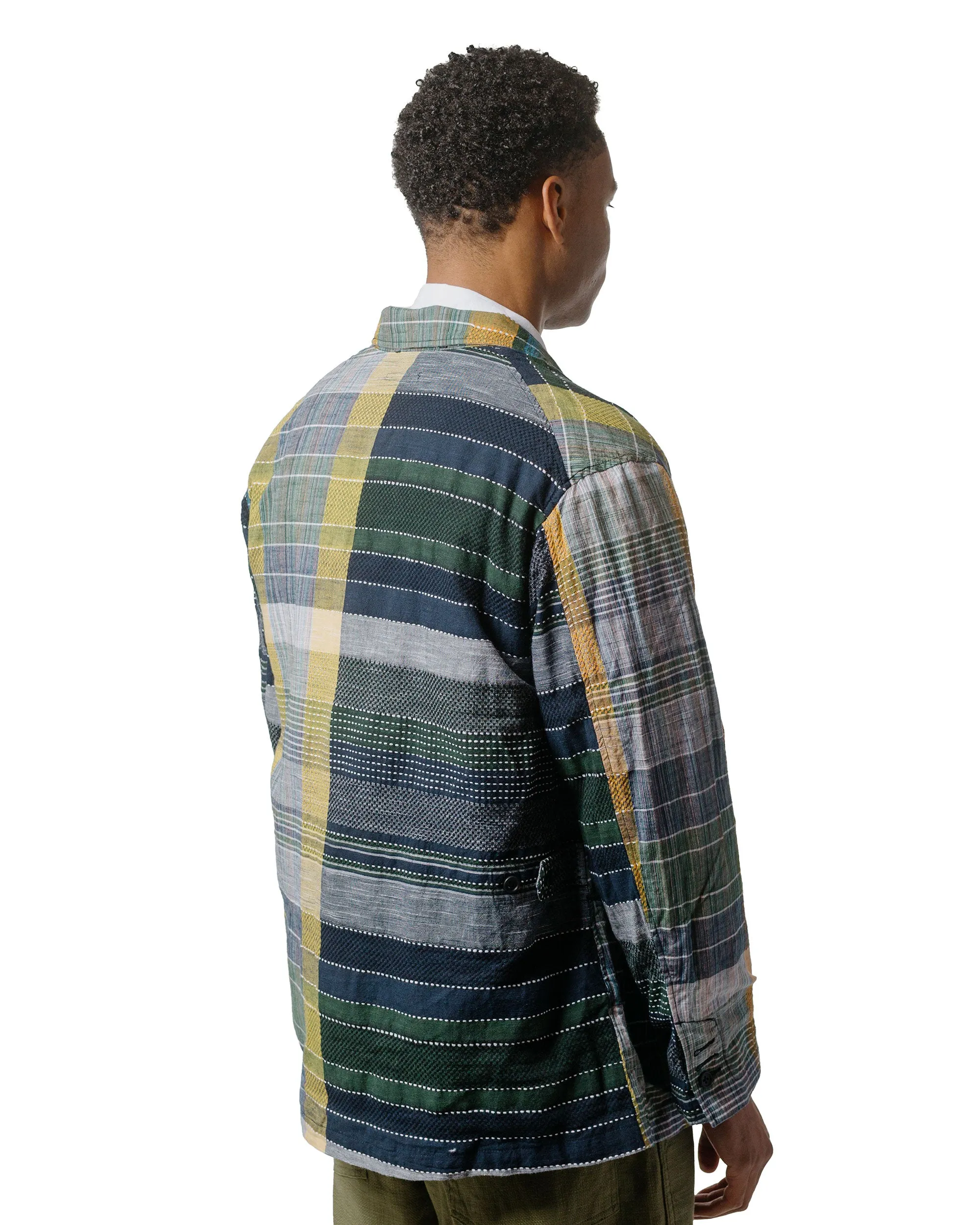Engineered Garments Loiter Jacket Navy/Yellow/Green Dobby Jacquard sold by Lost & Found product image thumbnail 3