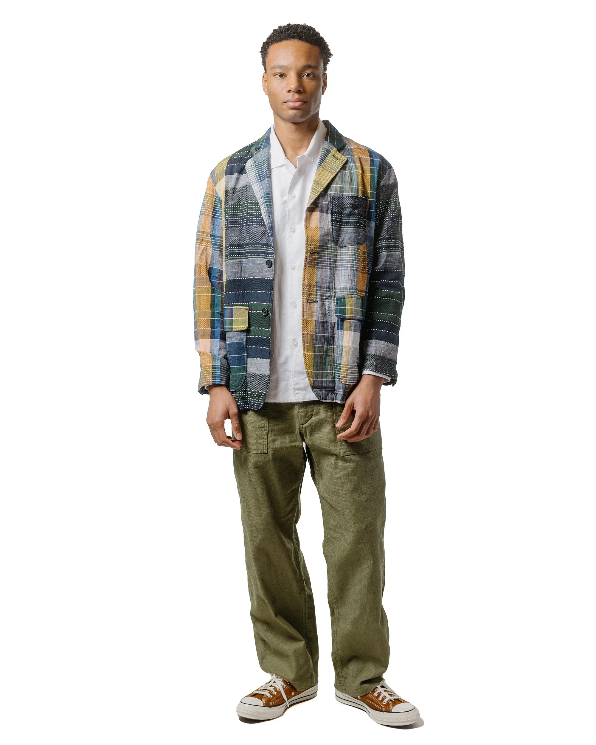 Engineered Garments Loiter Jacket Navy/Yellow/Green Dobby Jacquard sold by Lost & Found product image thumbnail 4