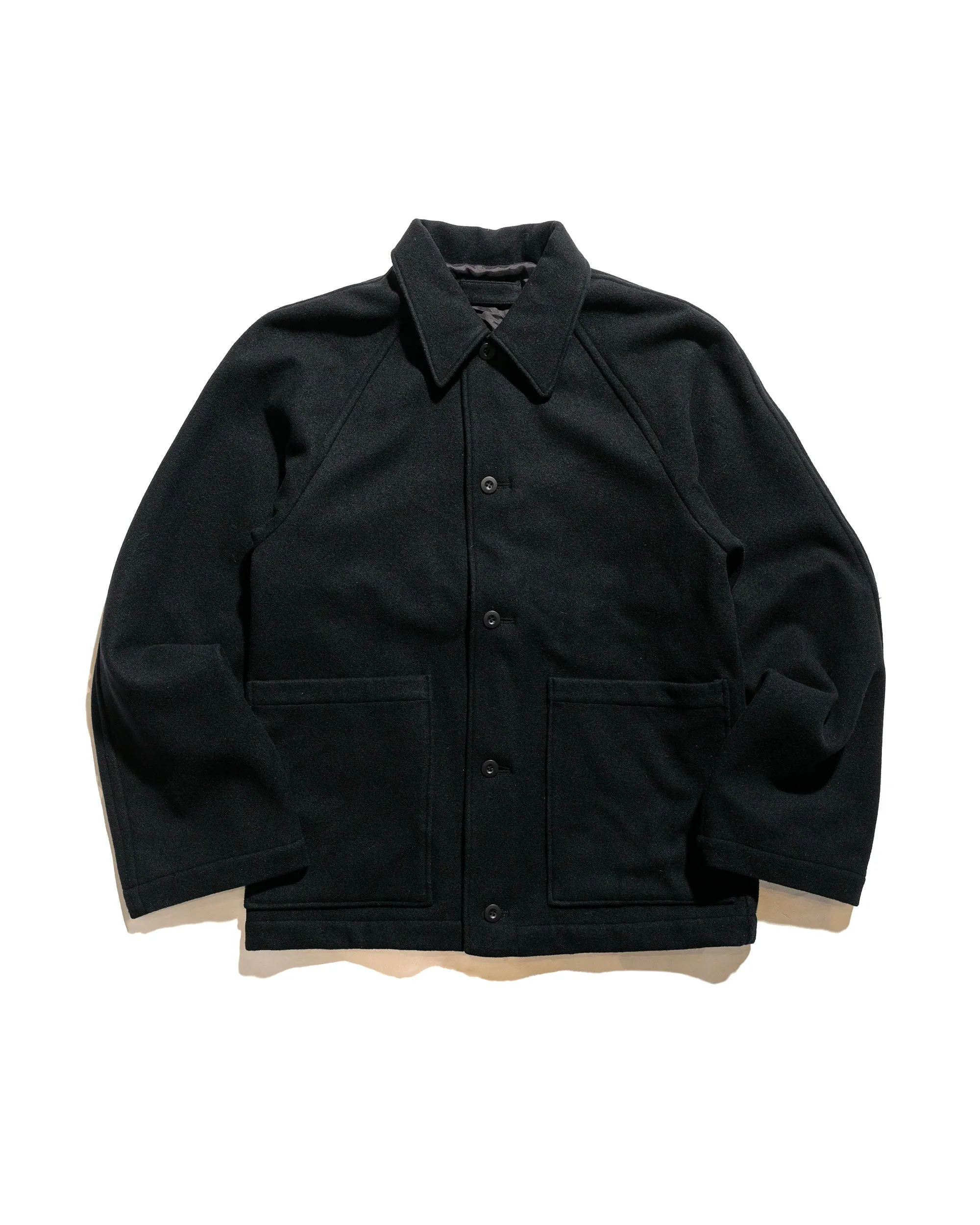 James Coward Rambler Coat Black Wool Flannel sold by Lost & Found