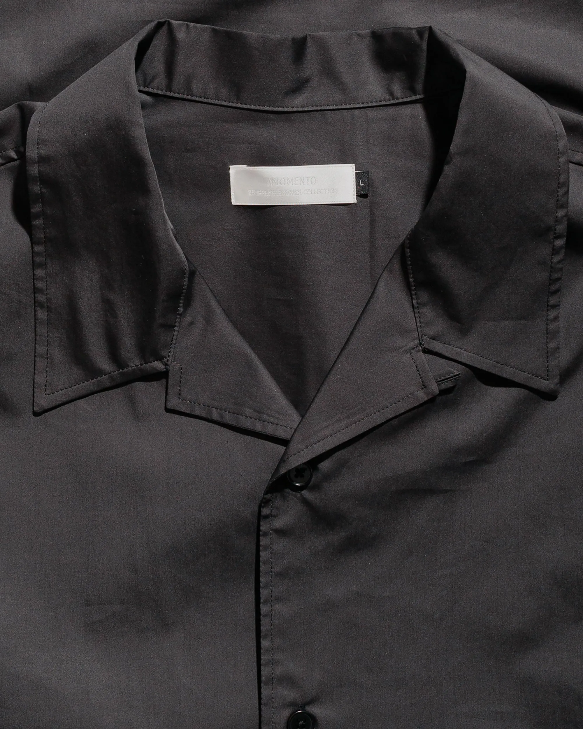 Amomento Open Collar Shirts Black sold by Lost & Found product image thumbnail 5