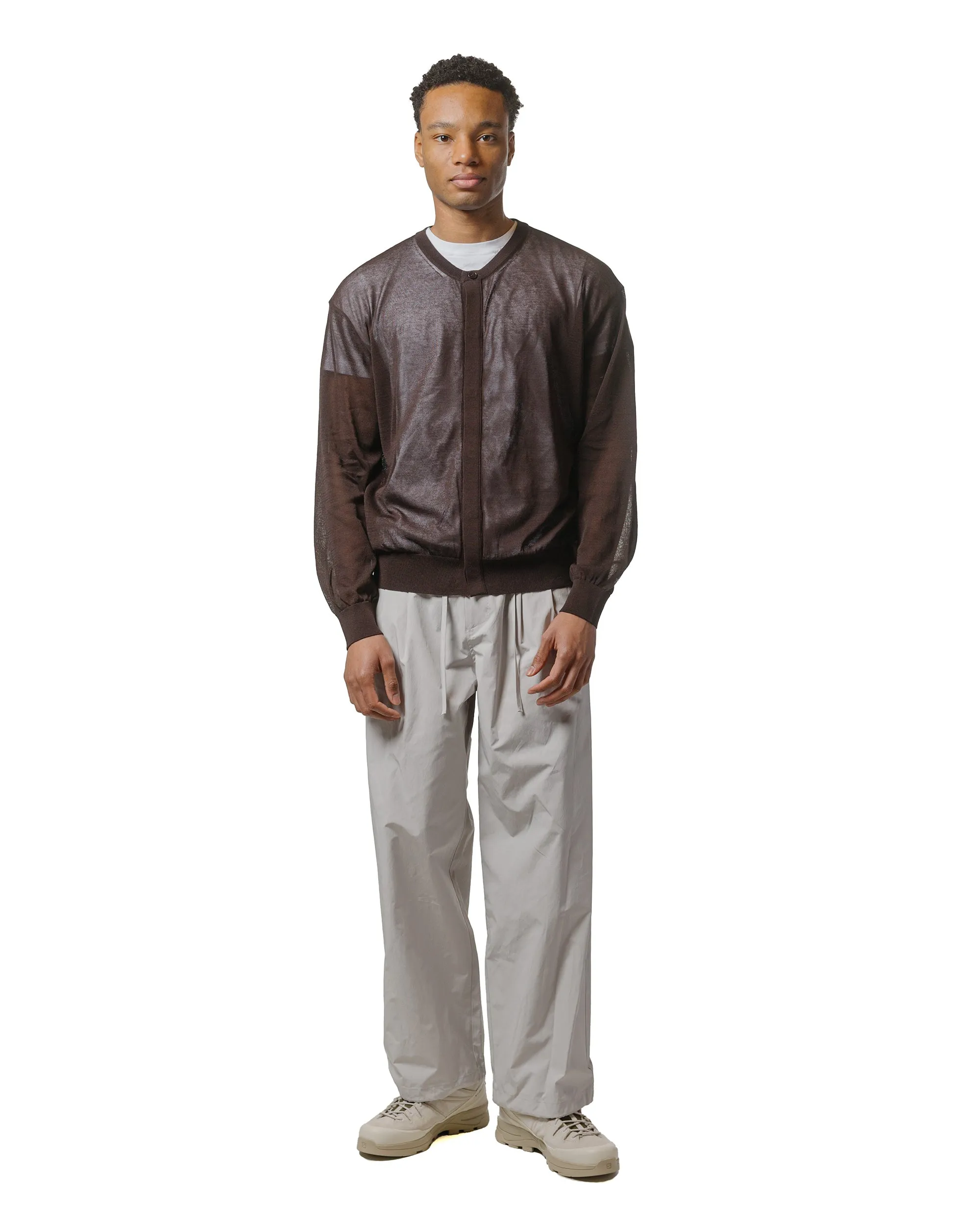 Amomento Sheer Round Cardigan Dark Brown sold by Lost & Found product image thumbnail 4