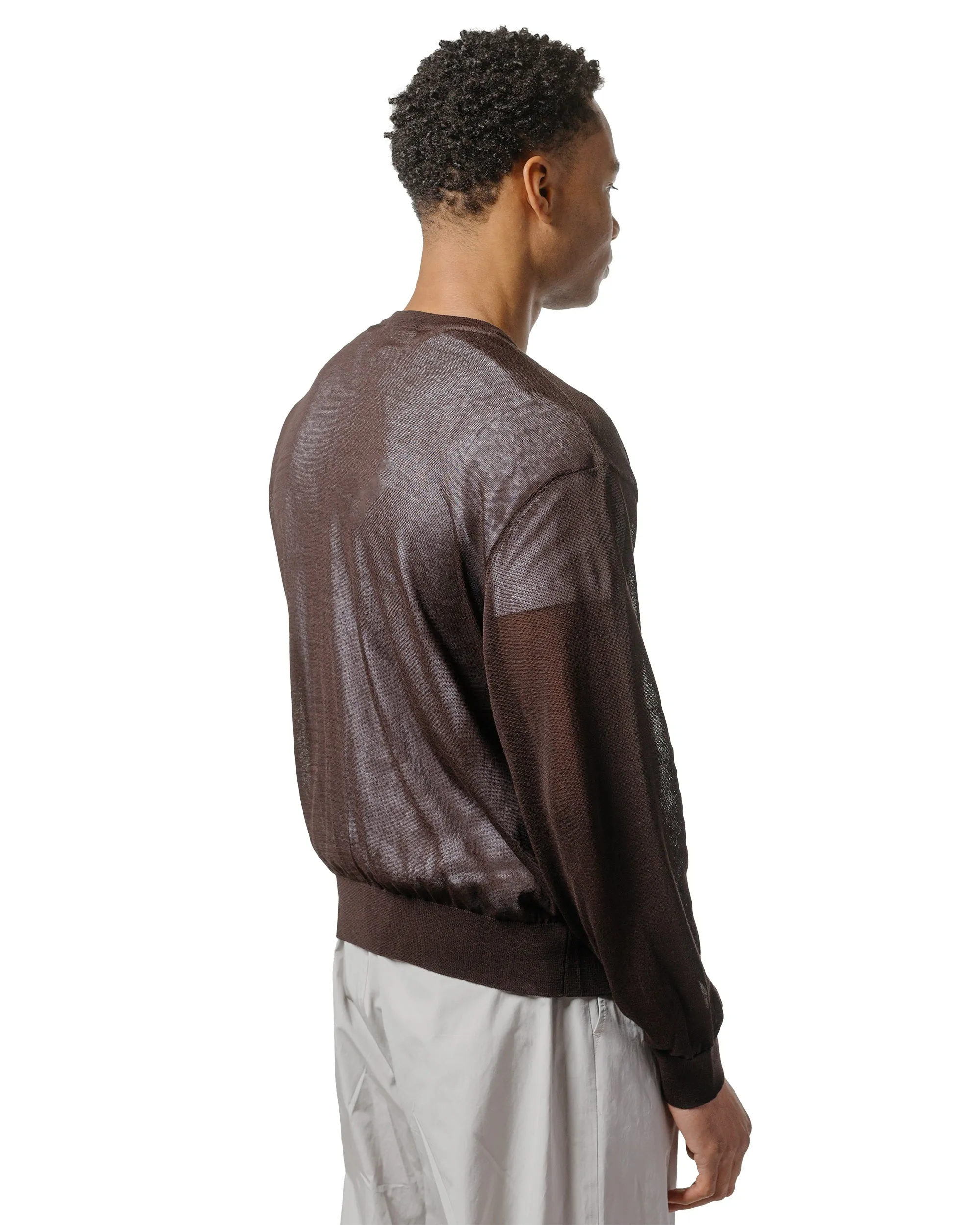 Amomento Sheer Round Cardigan Dark Brown sold by Lost & Found product image thumbnail 3