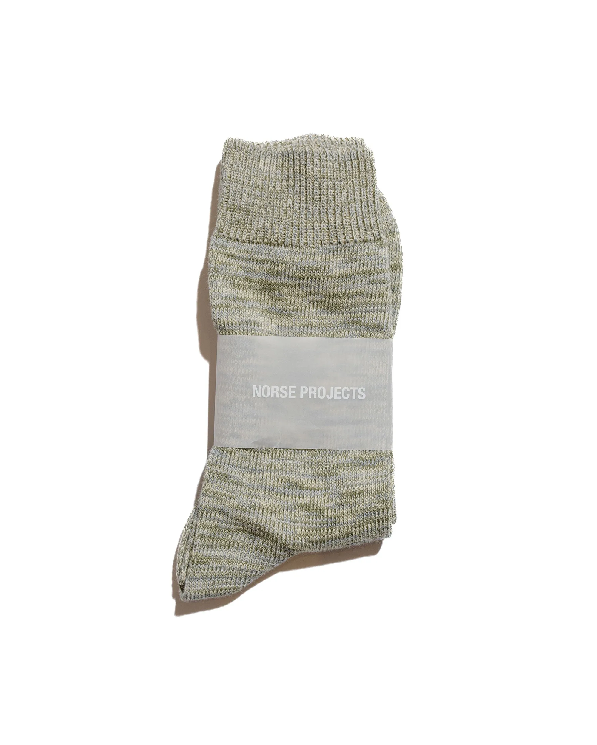 Norse Projects Bjarki Cotton Twist Sock Moss Green sold by Lost & Found