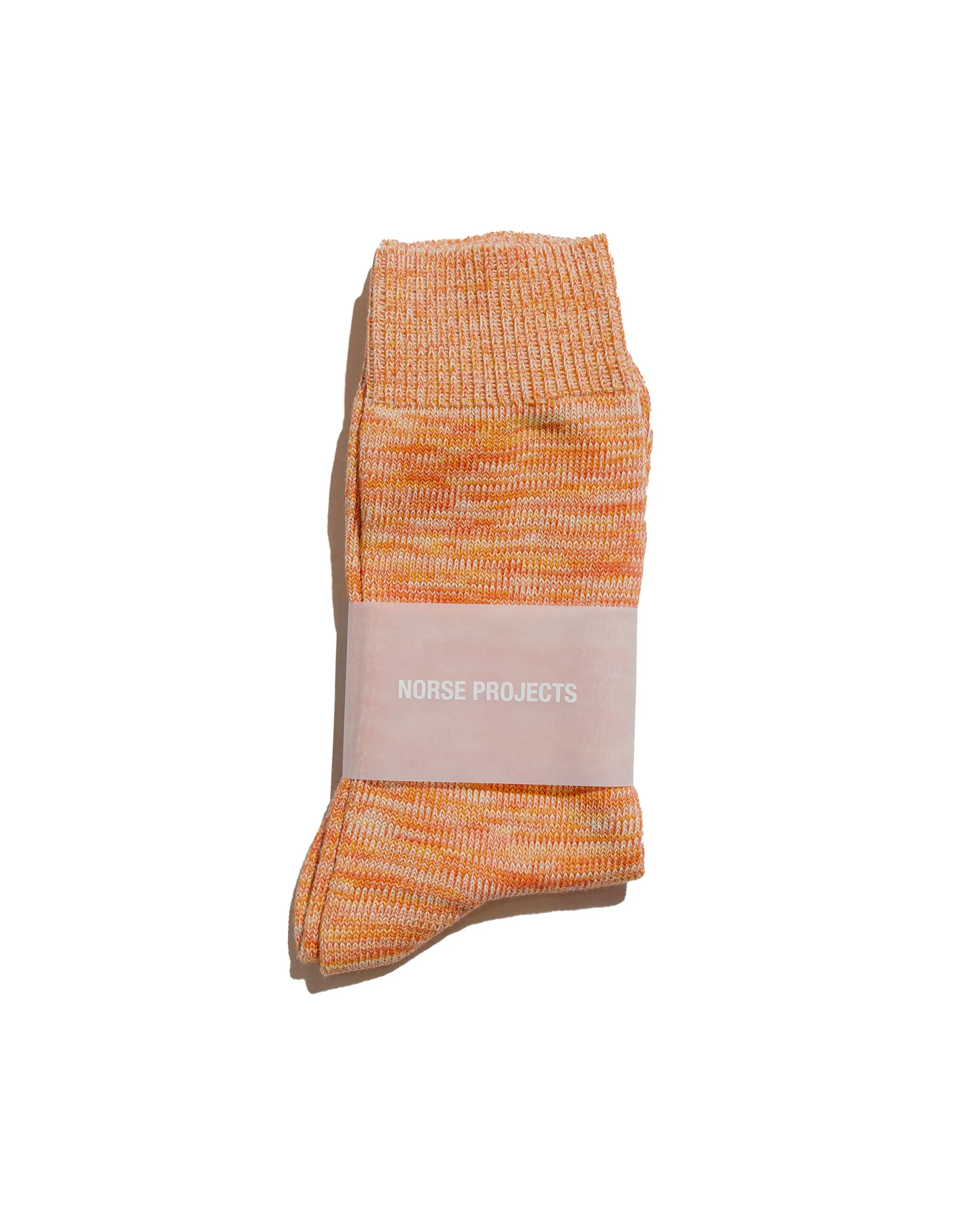 Norse Projects Bjarki Cotton Twist Sock Blood Orange sold by Lost & Found