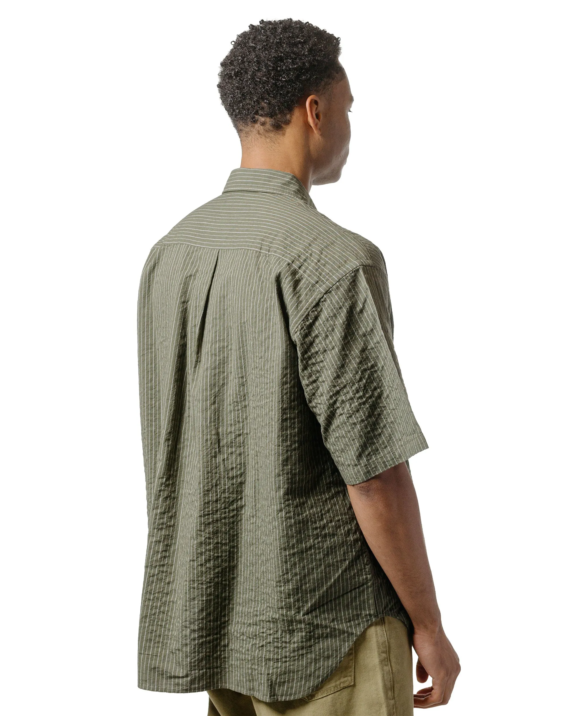 Norse Projects Ole Oversized Striped SS Shirt Moss Green sold by Lost & Found product image thumbnail 3