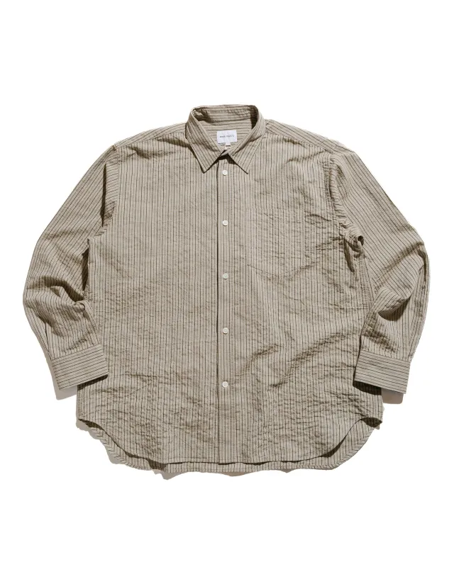 Norse Projects Mo Oversized Striped Shirt Clay sold by Lost & Found
