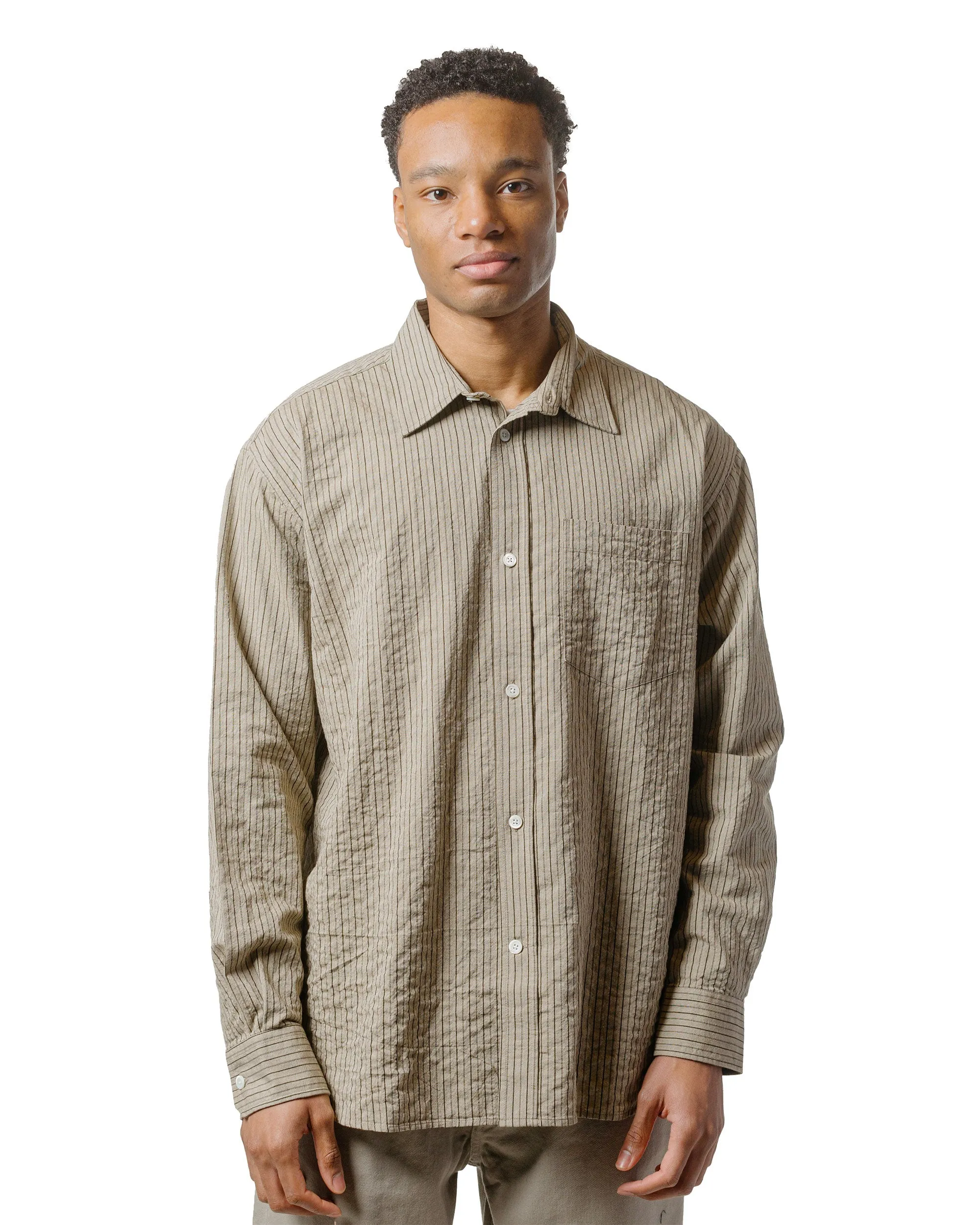 Norse Projects Mo Oversized Striped Shirt Clay sold by Lost & Found product image thumbnail 2