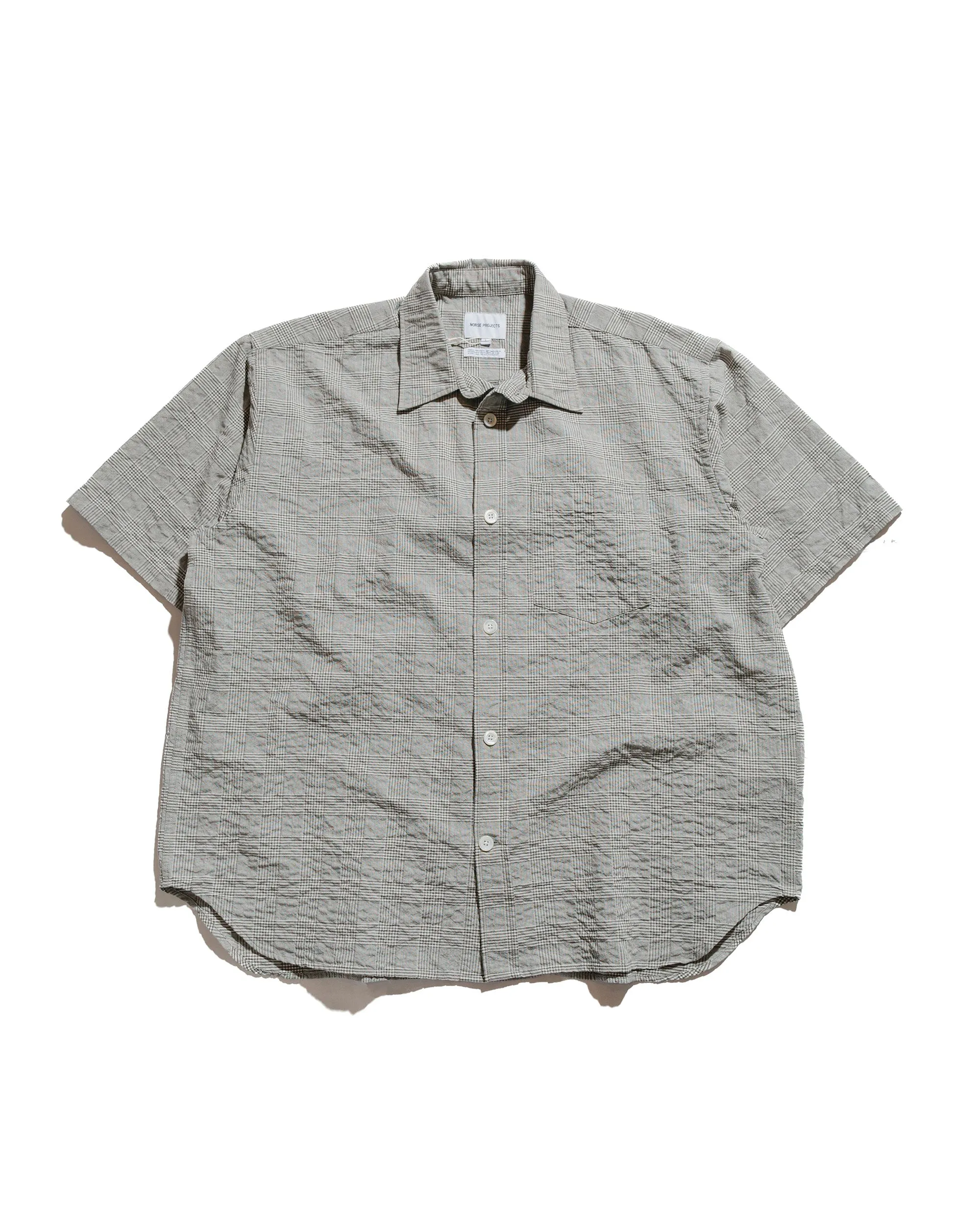 Norse Projects Mo Oversized Check SS Shirt Moss Green sold by Lost & Found