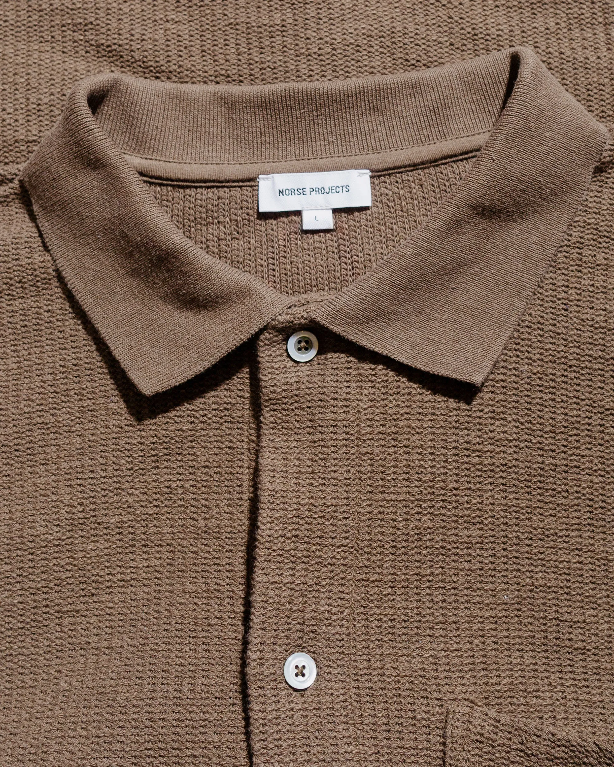 Norse Projects Gustav Crochet Jersey Shirt Chestnut sold by Lost & Found product image thumbnail 5
