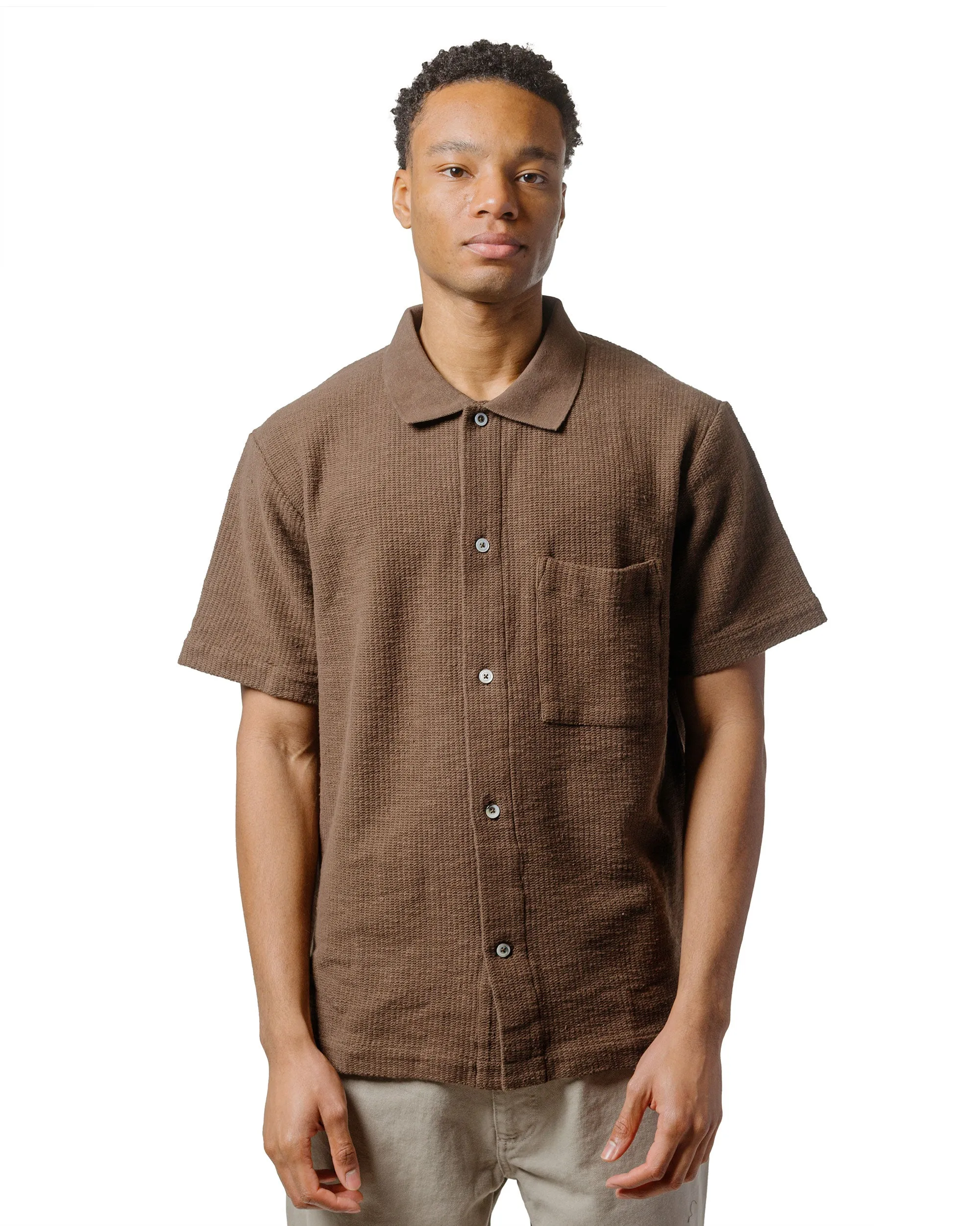 Norse Projects Gustav Crochet Jersey Shirt Chestnut sold by Lost & Found product image thumbnail 2