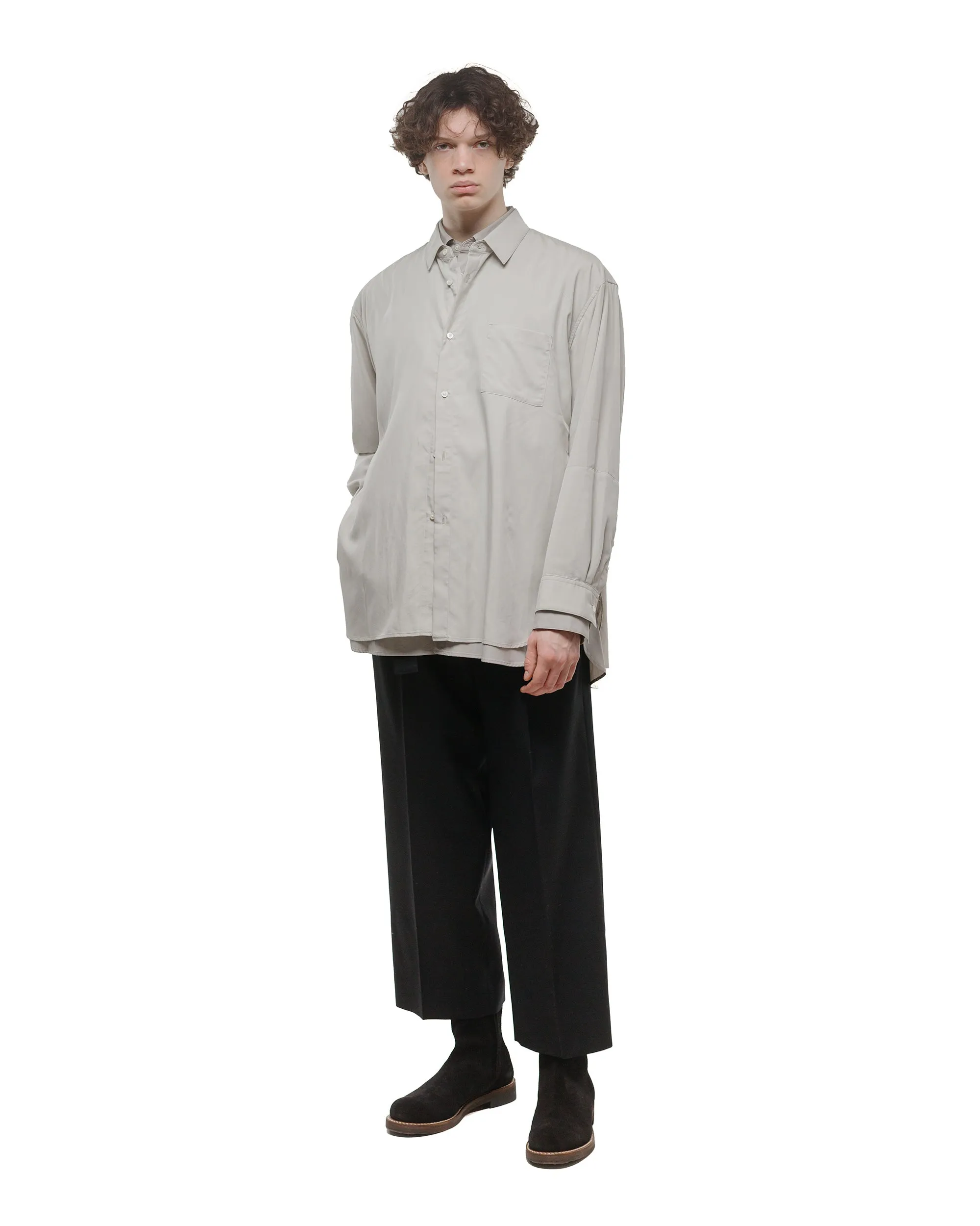 ssstein Oversized Layered Shirt Grey sold by Lost & Found product image thumbnail 4