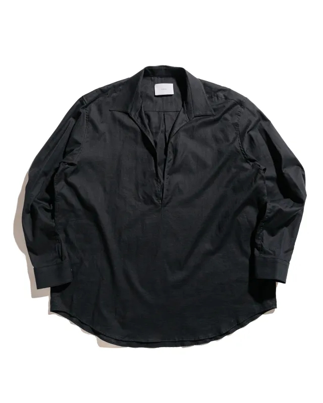 ssstein Cotton/Silk Twill Oversized Skipper Shirt Black made by Lost & Found