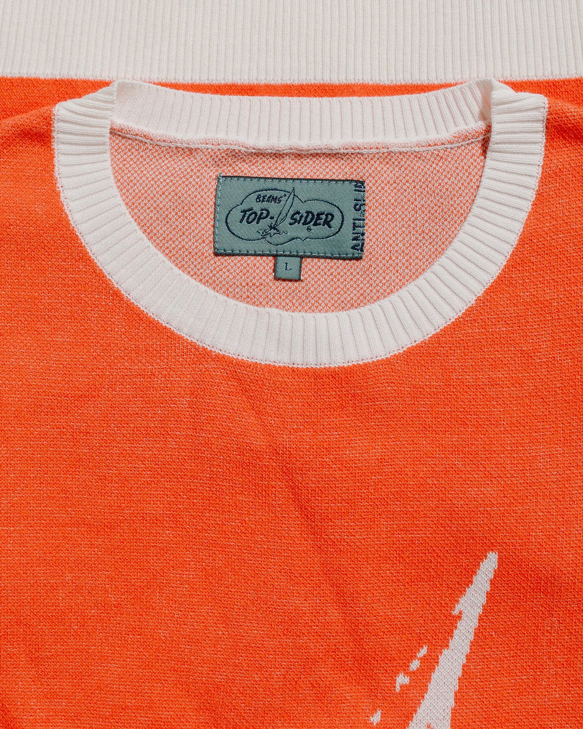 Beams Plus Sperry Top-Sider Knit Tee Box Jacquard BP Orange sold by Lost & Found product image thumbnail 5