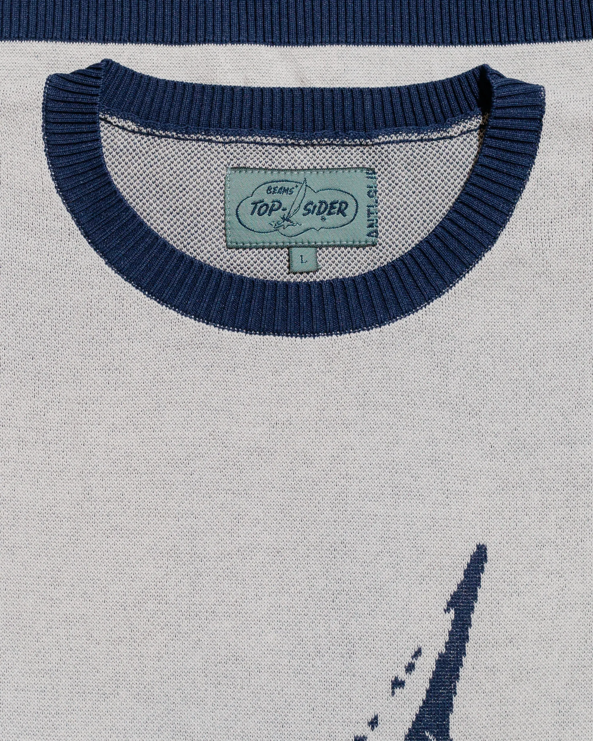 Beams Plus Sperry Top-Sider Knit Tee Box Jacquard White sold by Lost & Found product image thumbnail 5