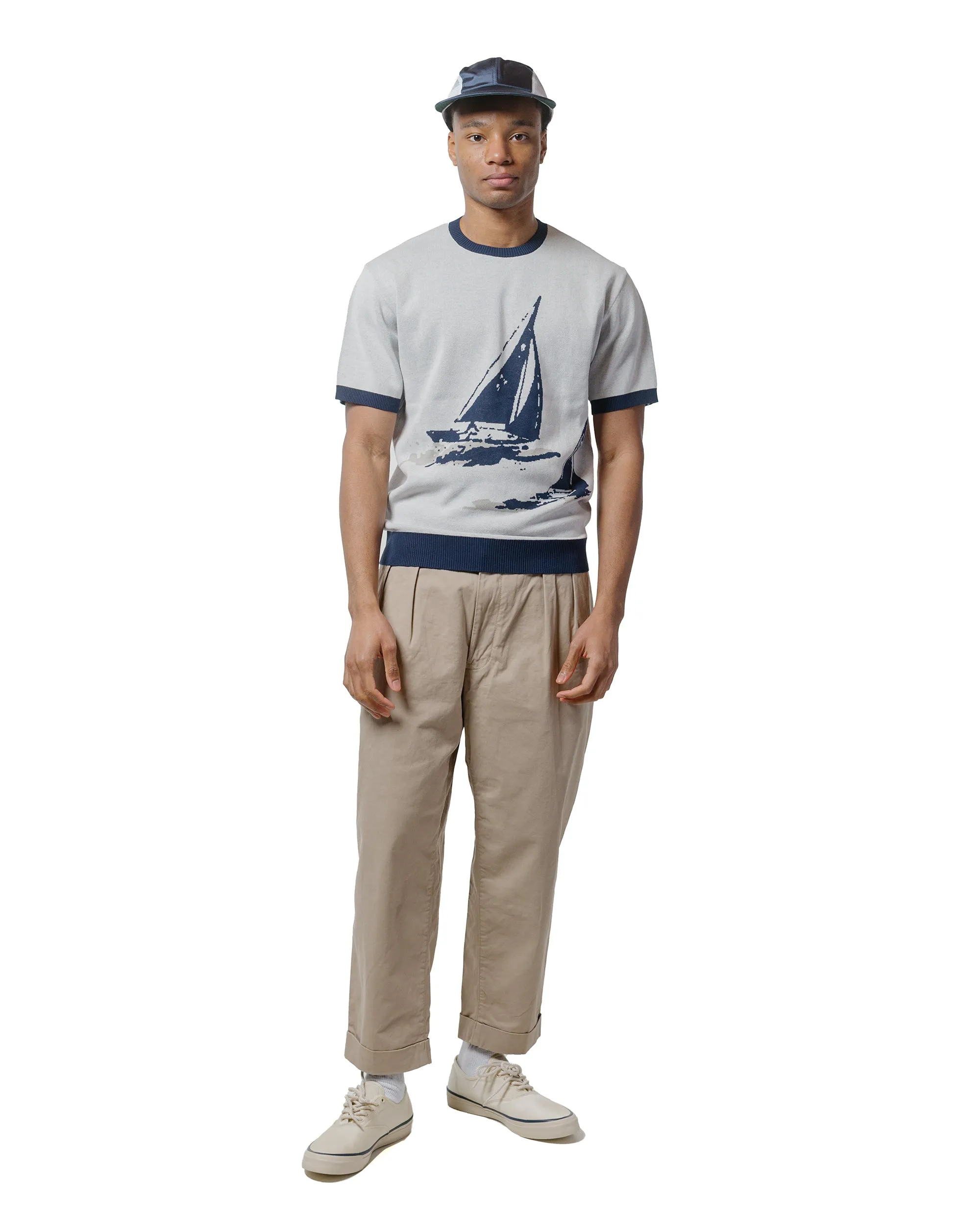 Beams Plus Sperry Top-Sider Knit Tee Box Jacquard White sold by Lost & Found product image thumbnail 4
