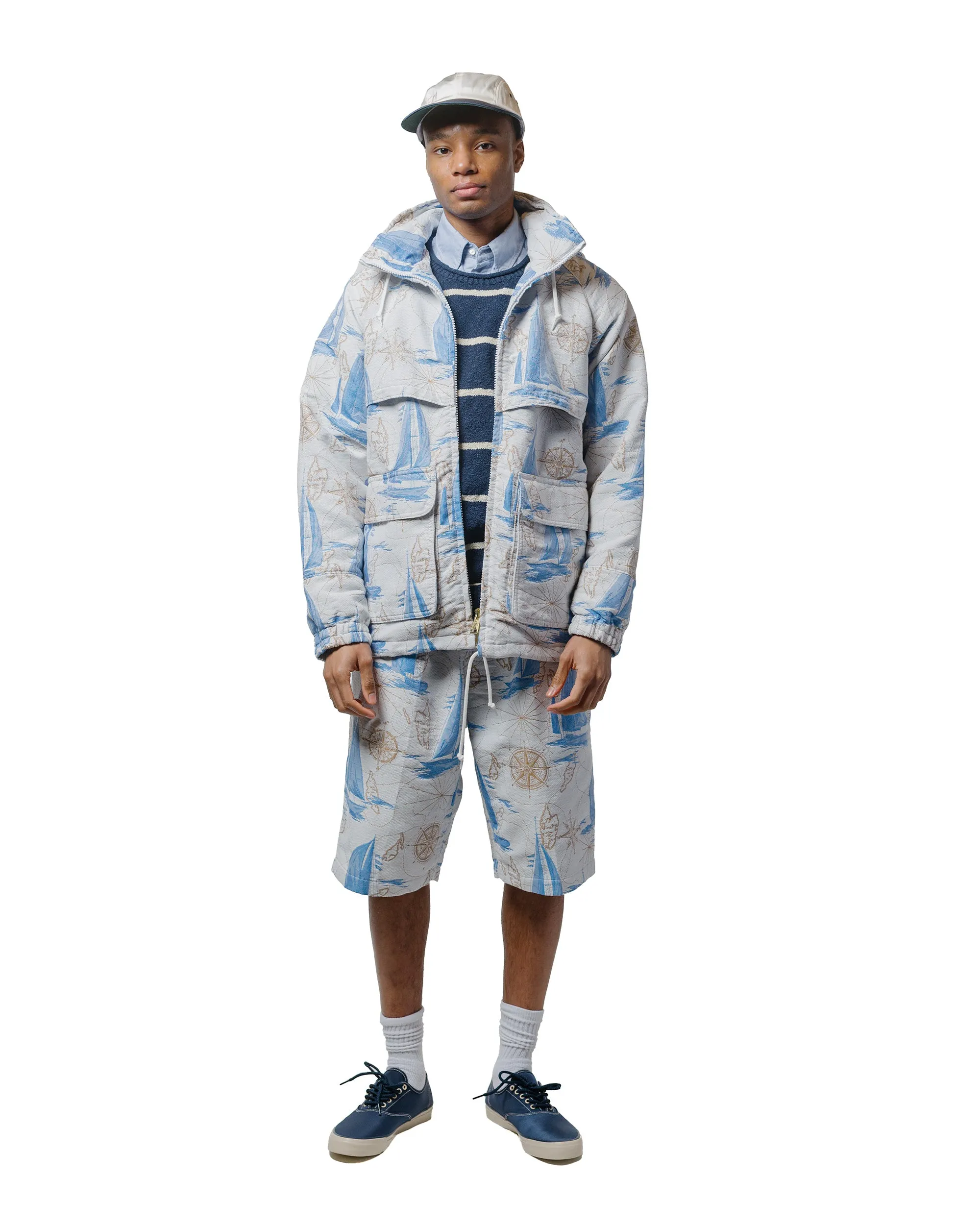 Beams Plus Sperry Top-Sider Crew Cotton Linen Slab Stripe Navy sold by Lost & Found product image thumbnail 4