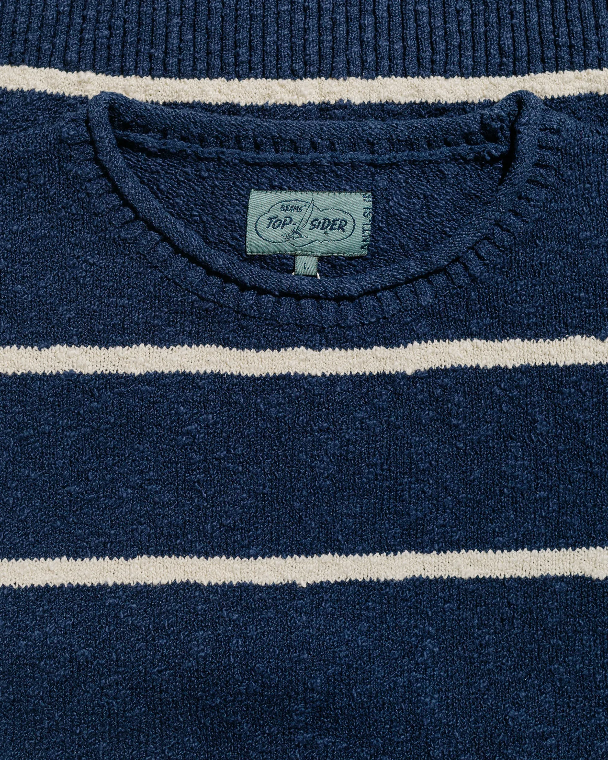Beams Plus Sperry Top-Sider Crew Cotton Linen Slab Stripe Navy sold by Lost & Found product image thumbnail 5
