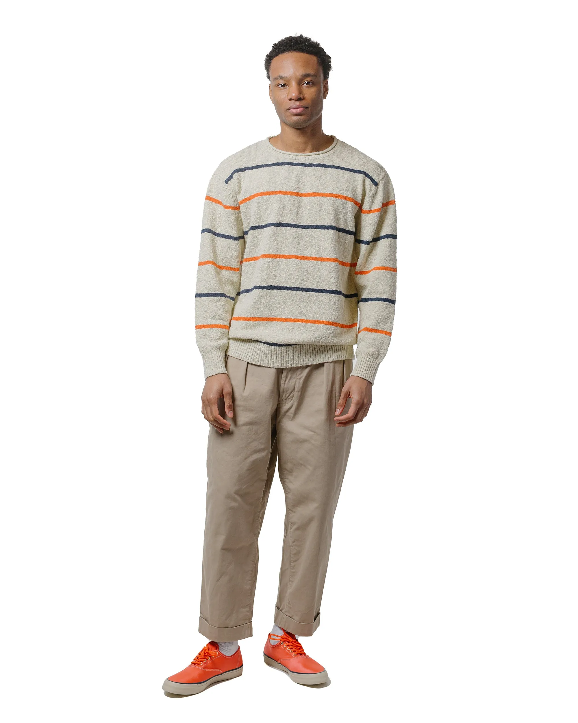 Beams Plus Sperry Top-Sider Crew Cotton Linen Slab Stripe White sold by Lost & Found product image thumbnail 4