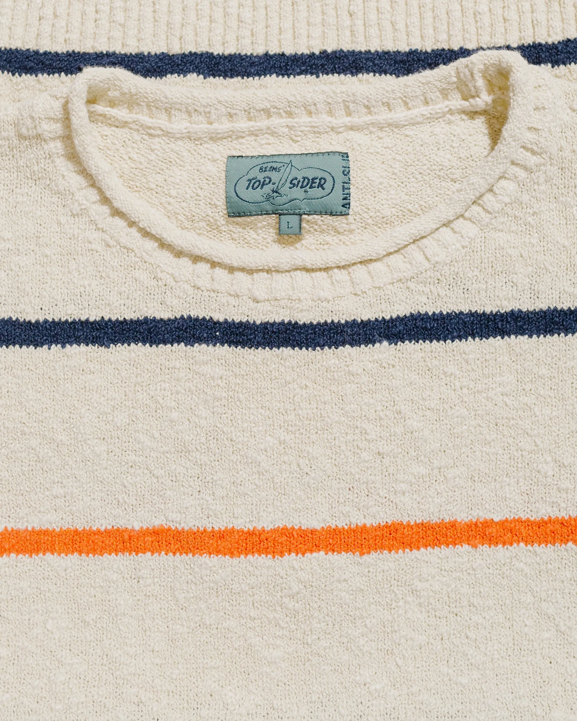 Beams Plus Sperry Top-Sider Crew Cotton Linen Slab Stripe White sold by Lost & Found product image thumbnail 5