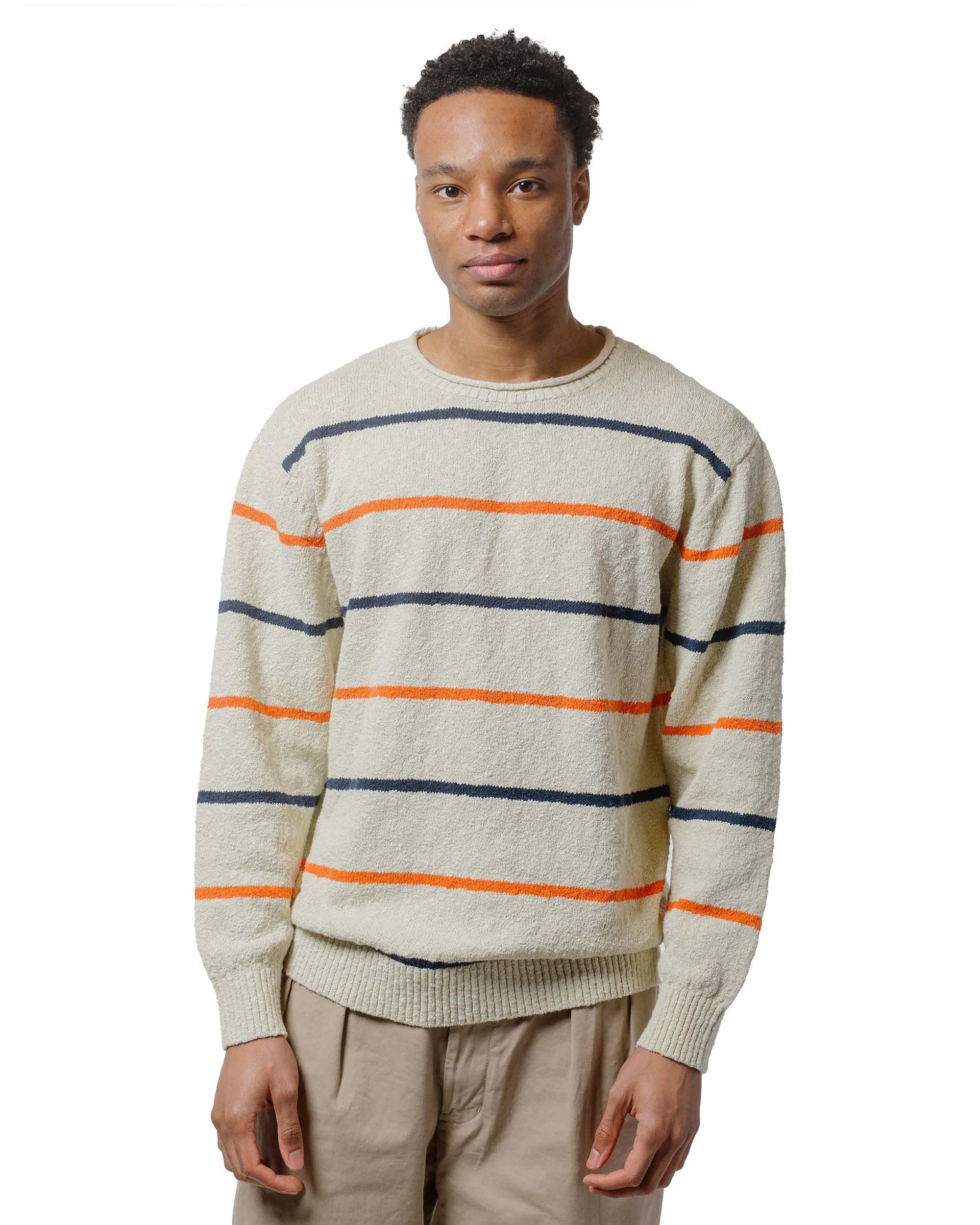 Beams Plus Sperry Top-Sider Crew Cotton Linen Slab Stripe White sold by Lost & Found product image thumbnail 2