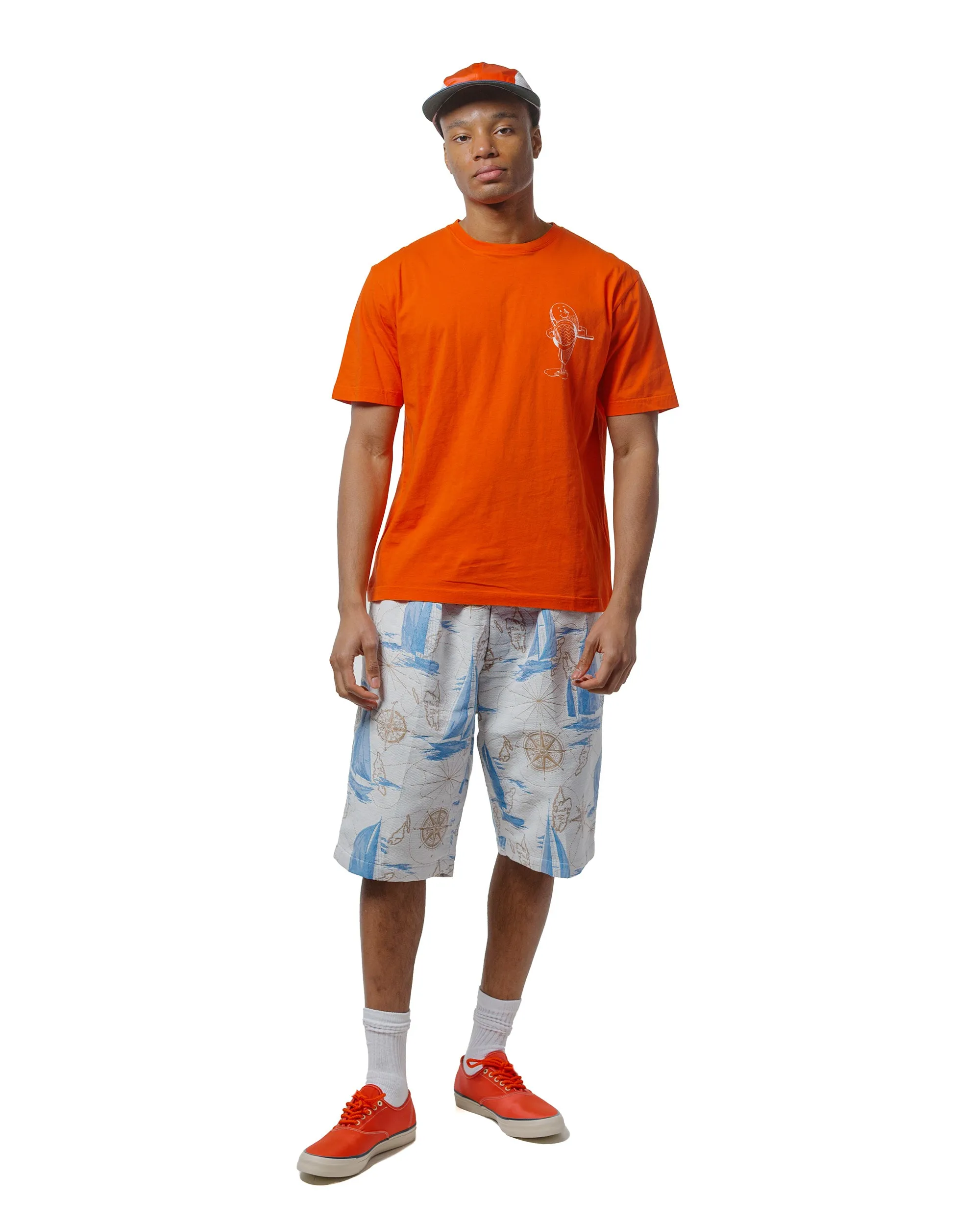 Beams Plus Sperry Top-Sider Print Tee (ANTI-SLIP) BP Orange sold by Lost & Found product image thumbnail 4