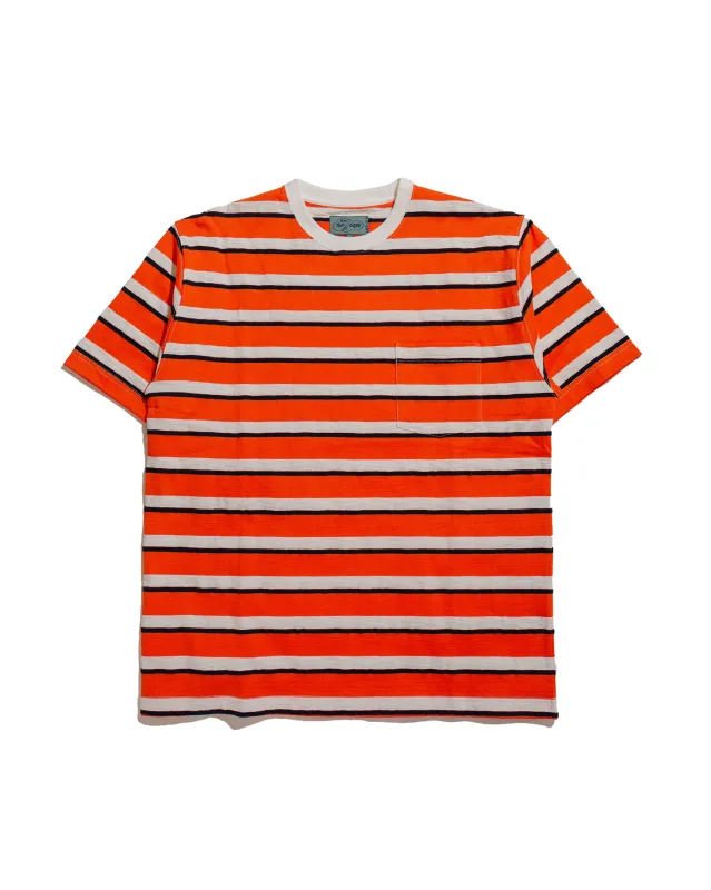 Beams Plus Sperry Top-Sider Pocket Tee Stripe BP Orange sold by Lost & Found