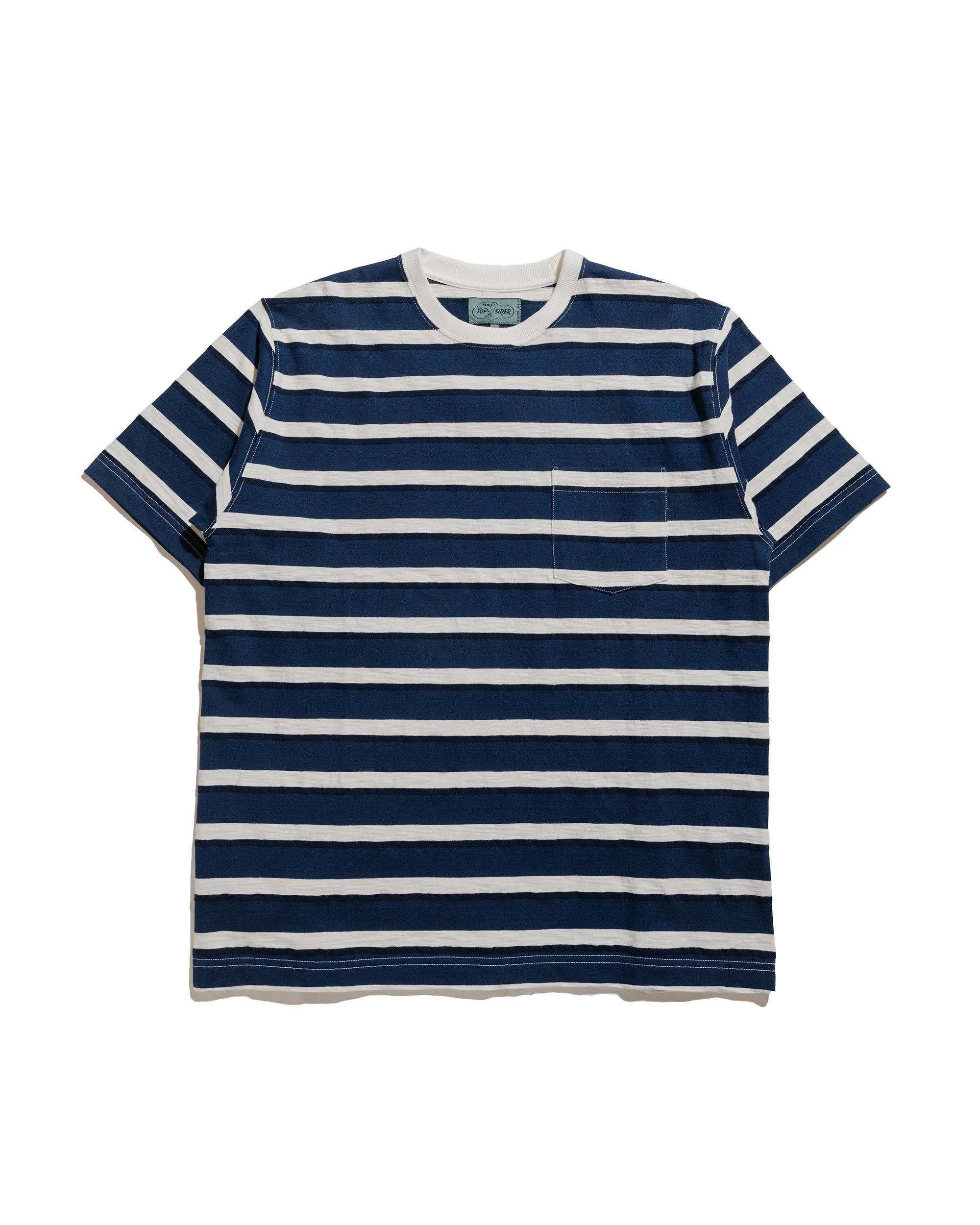 Beams Plus Sperry Top-Sider Pocket Tee Stripe Navy sold by Lost & Found