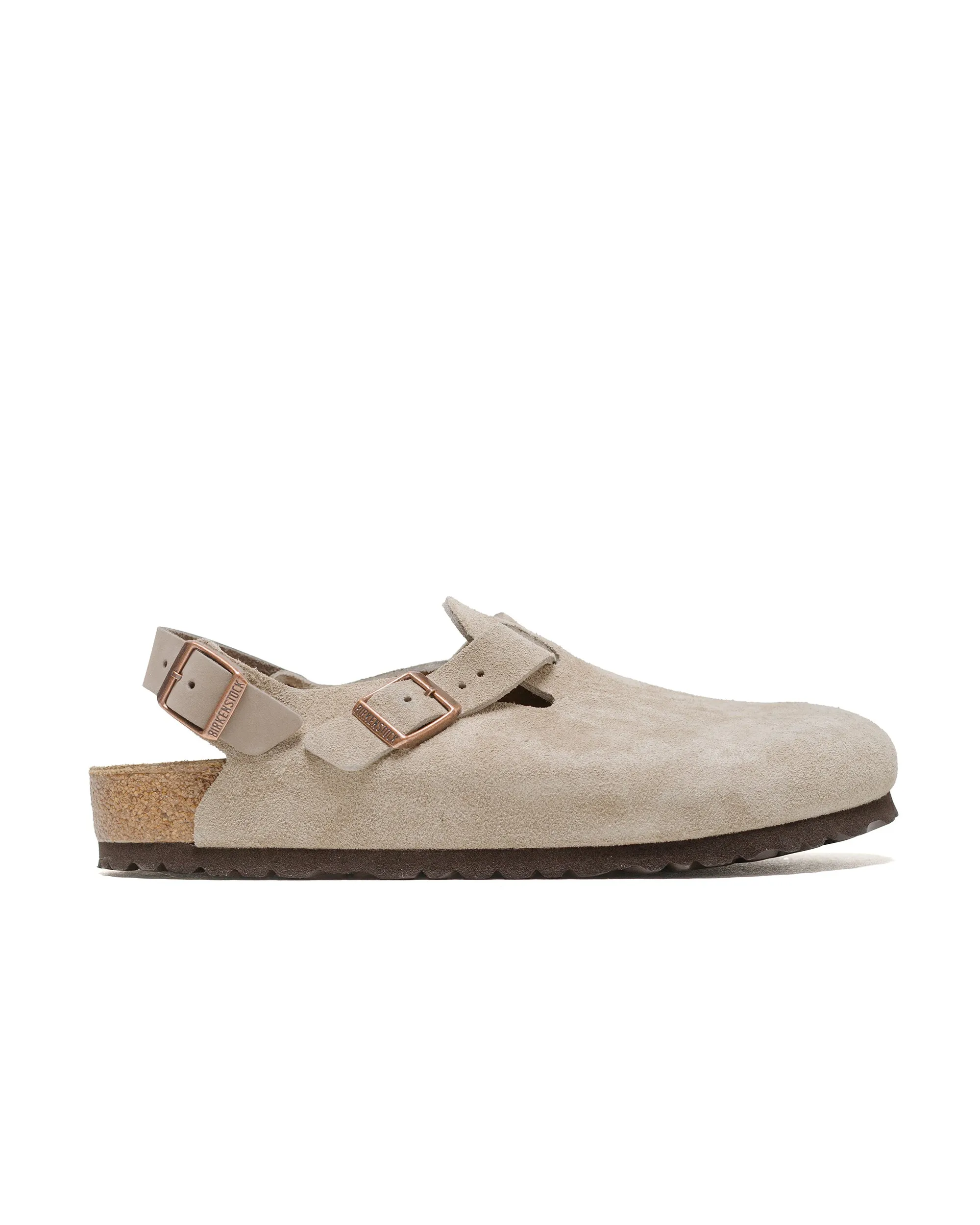 Birkenstock Tokio Suede Taupe sold by Lost & Found