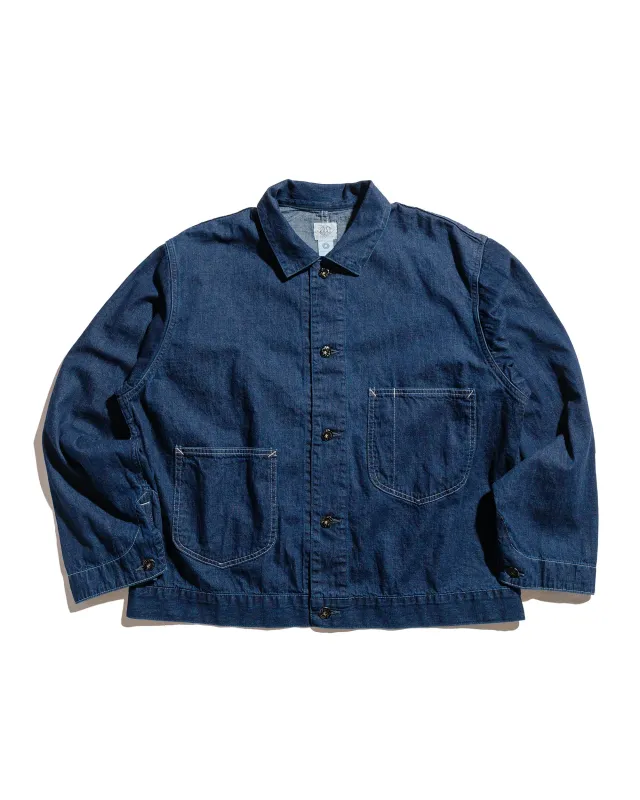 Post O'Alls Mechanic Blouse 8oz. Indigo Denim Deep Wash sold by Lost & Found