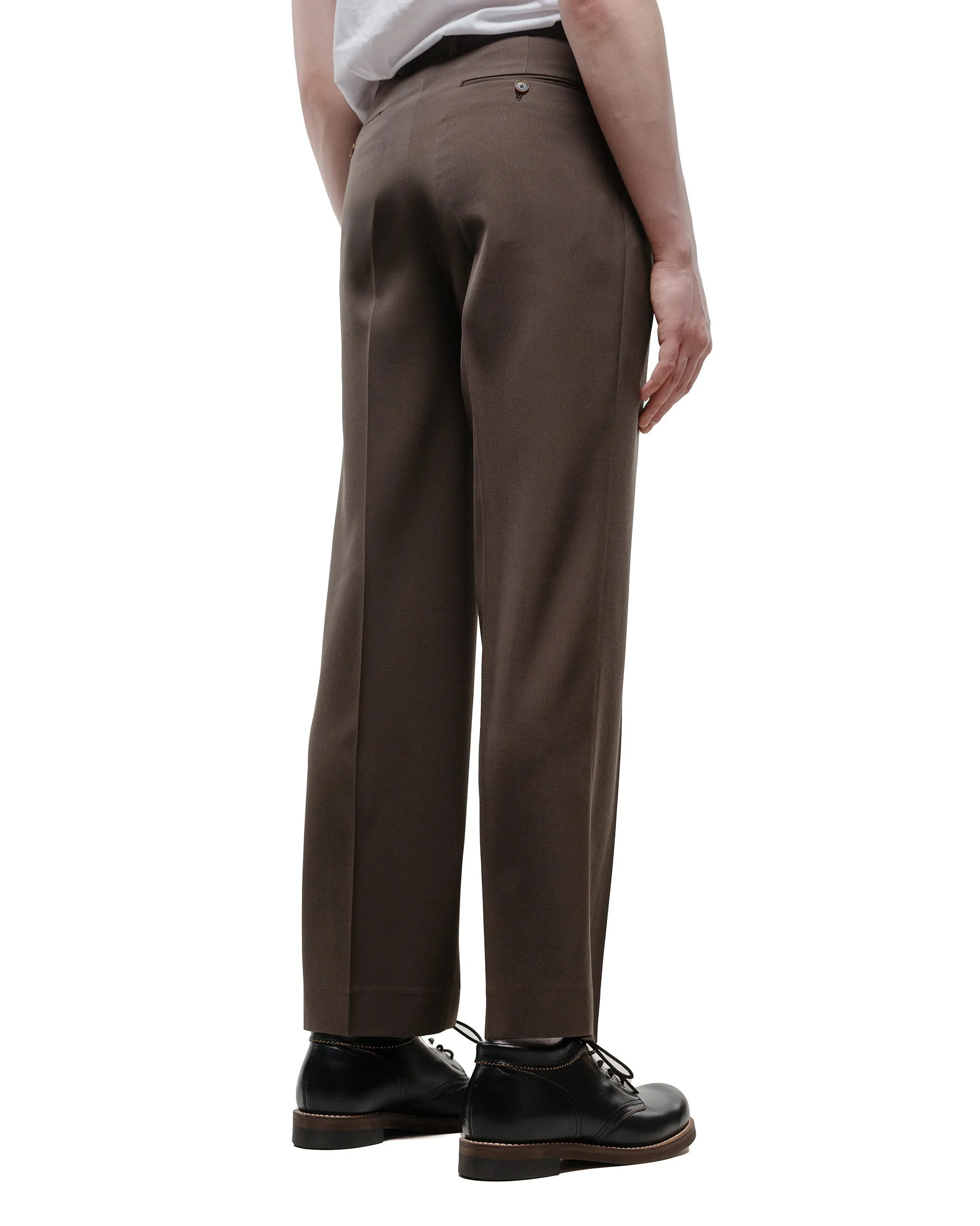 Auralee Light Wool Max Gabardine Two-Tuck Slacks Dark Brown sold by Lost & Found product image thumbnail 3