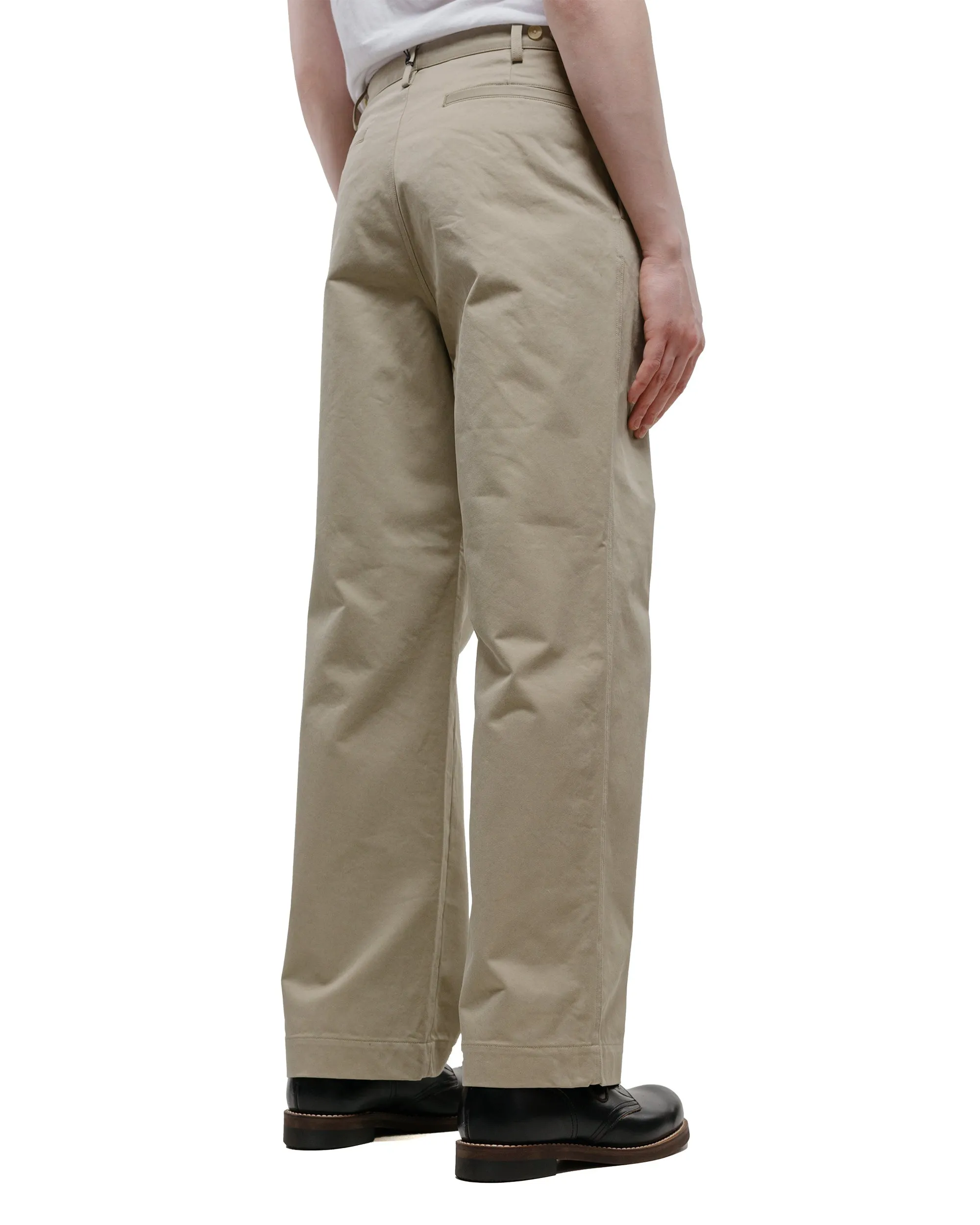 Auralee Washed Finx Chino One-Tuck Pants Light Khaki sold by Lost & Found product image thumbnail 3