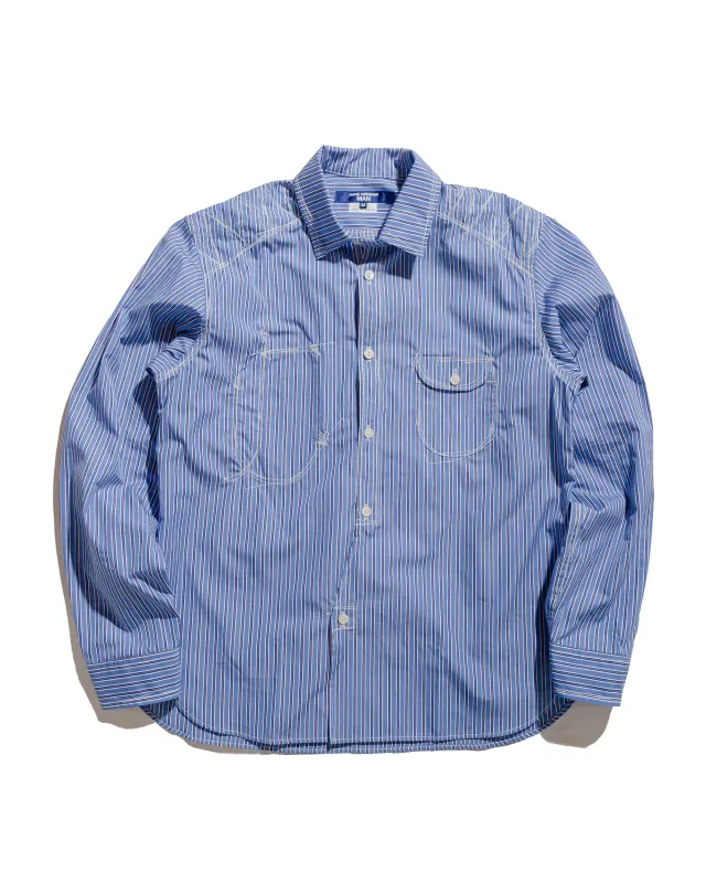 Junya Watanabe MAN Stitch Stripe Shirt Blue sold by Lost & Found