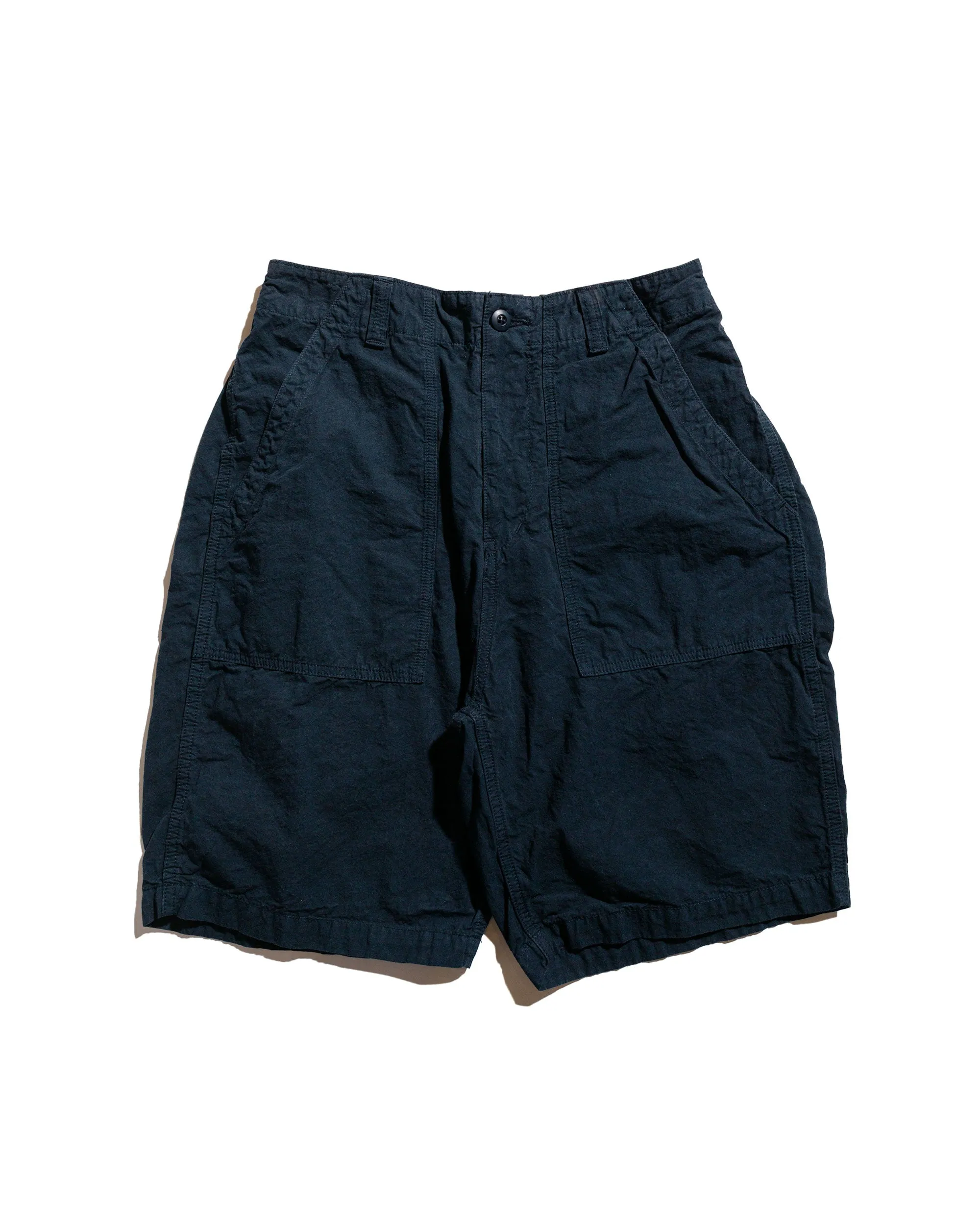 Sage de Cret High Density Cotton/Hemp Peg Top Baker Shorts Navy sold by Lost & Found