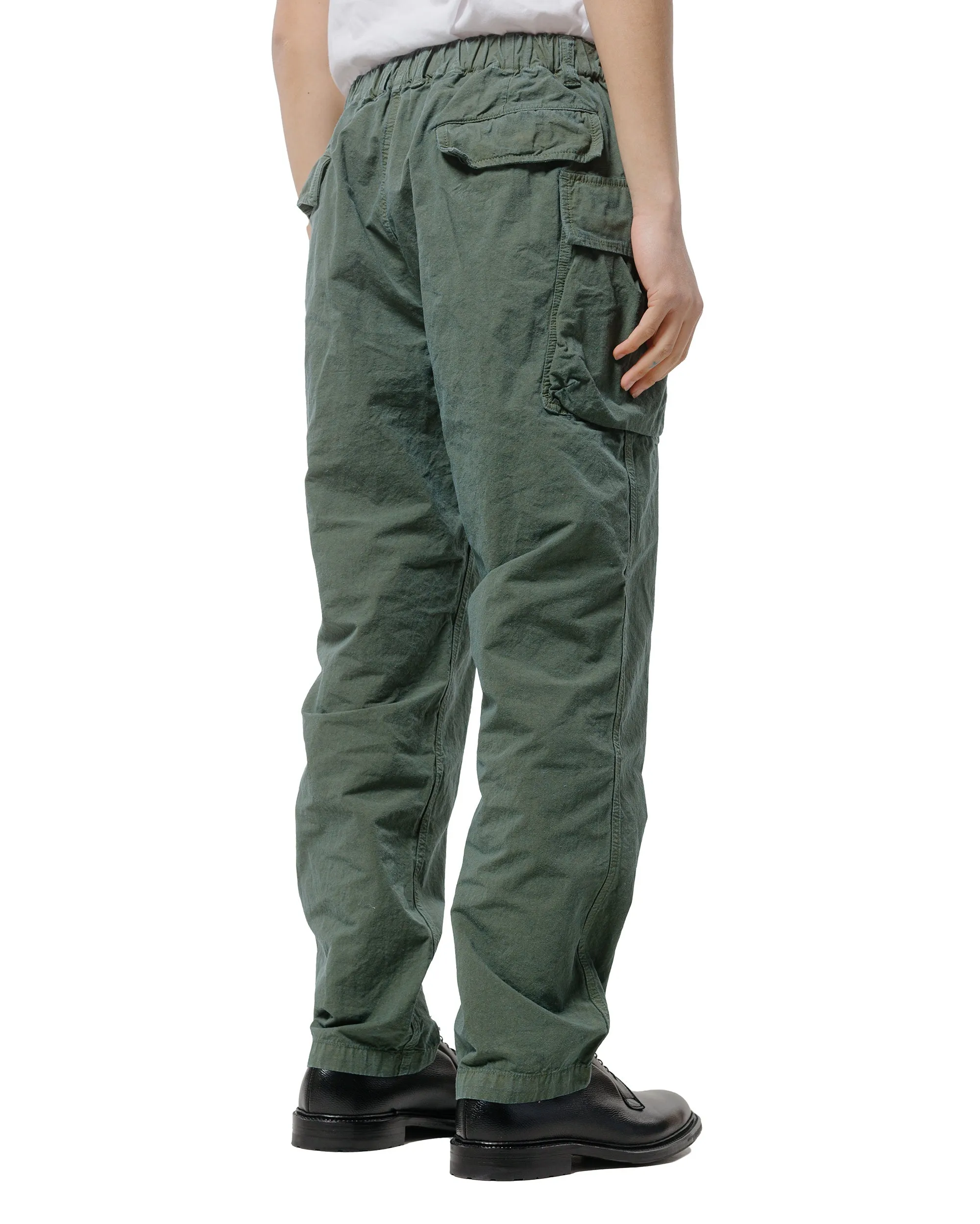 Sage de Cret High Density Cotton/Hemp Single Pleated Peg Top Cargo Pants Olive sold by Lost & Found product image thumbnail 3