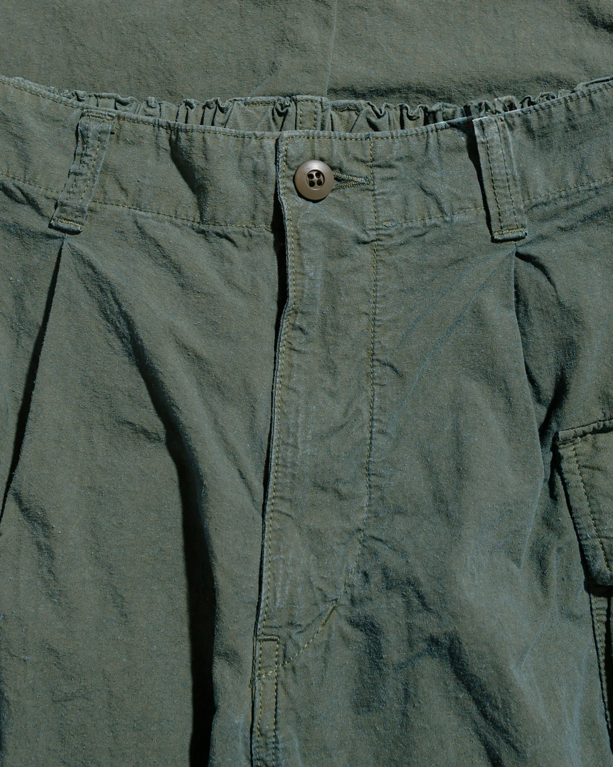 Sage de Cret High Density Cotton/Hemp Single Pleated Peg Top Cargo Pants Olive sold by Lost & Found product image thumbnail 5