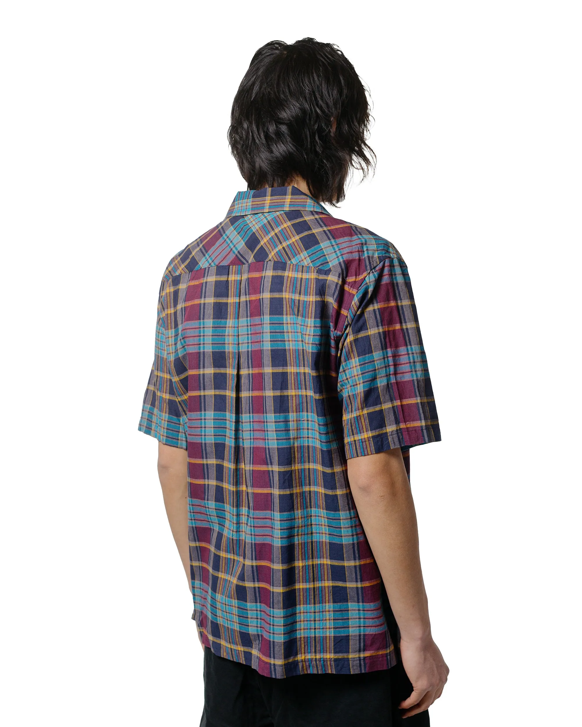 Sage de Cret Madras Check Short Sleeve Open Collar Shirt Wine sold by Lost & Found product image thumbnail 3