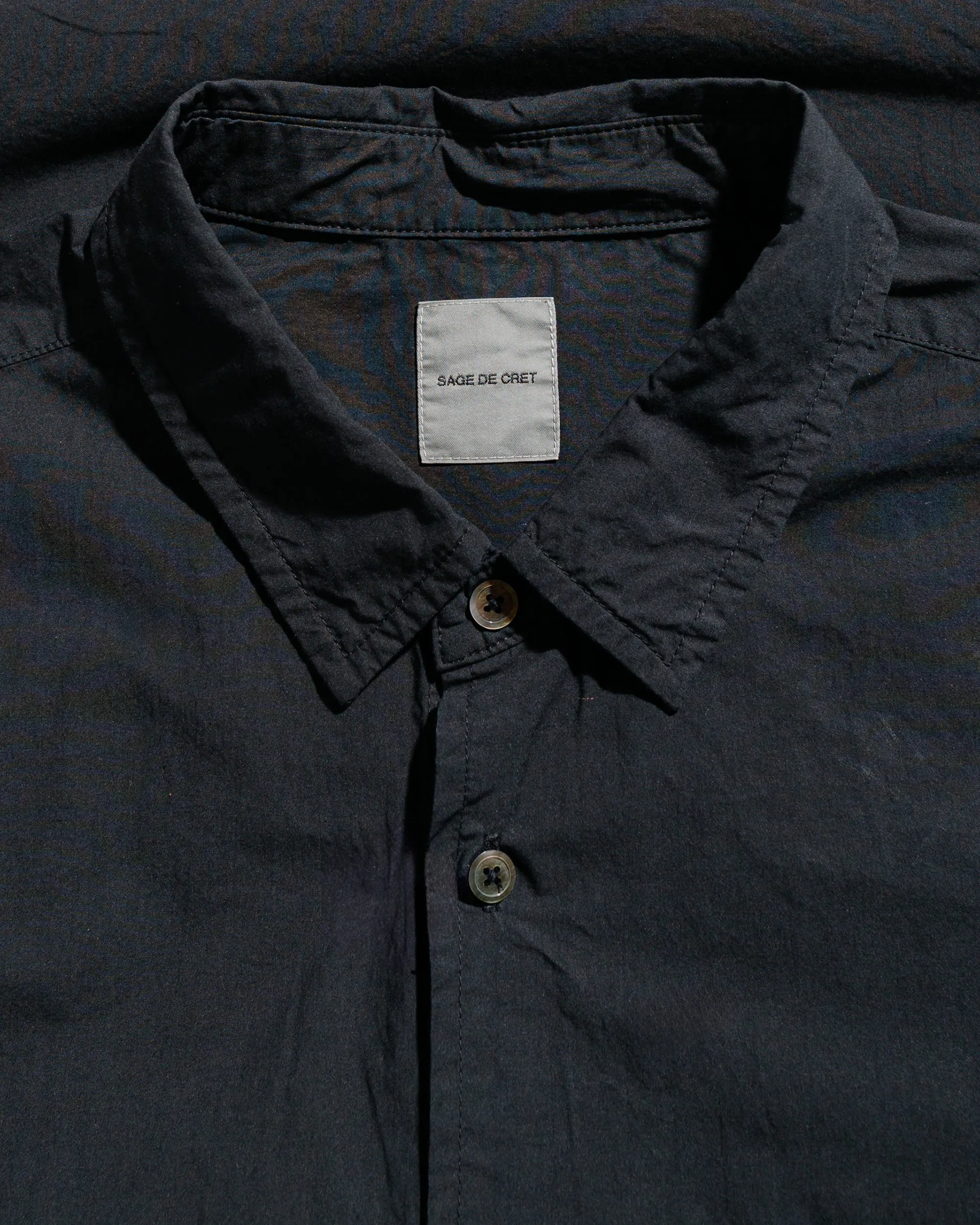 Sage de Cret Organic Cotton Broadcloth Short Sleeve Regular Collar Shirt Black sold by Lost & Found product image thumbnail 5