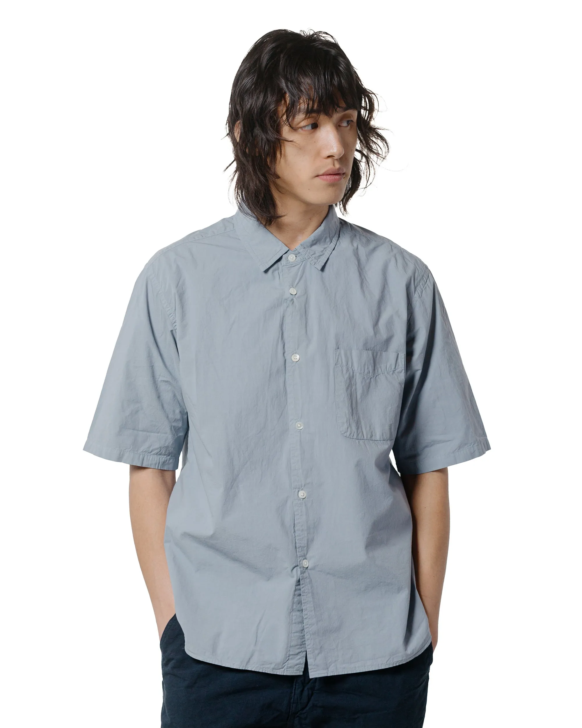 Sage de Cret Organic Cotton Broadcloth Short Sleeve Regular Collar Shirt Saxe sold by Lost & Found product image thumbnail 2