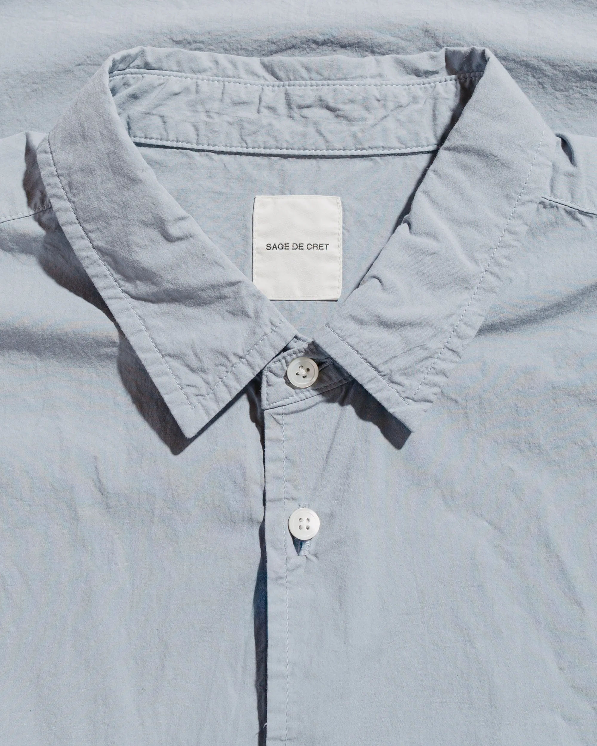 Sage de Cret Organic Cotton Broadcloth Short Sleeve Regular Collar Shirt Saxe sold by Lost & Found product image thumbnail 5