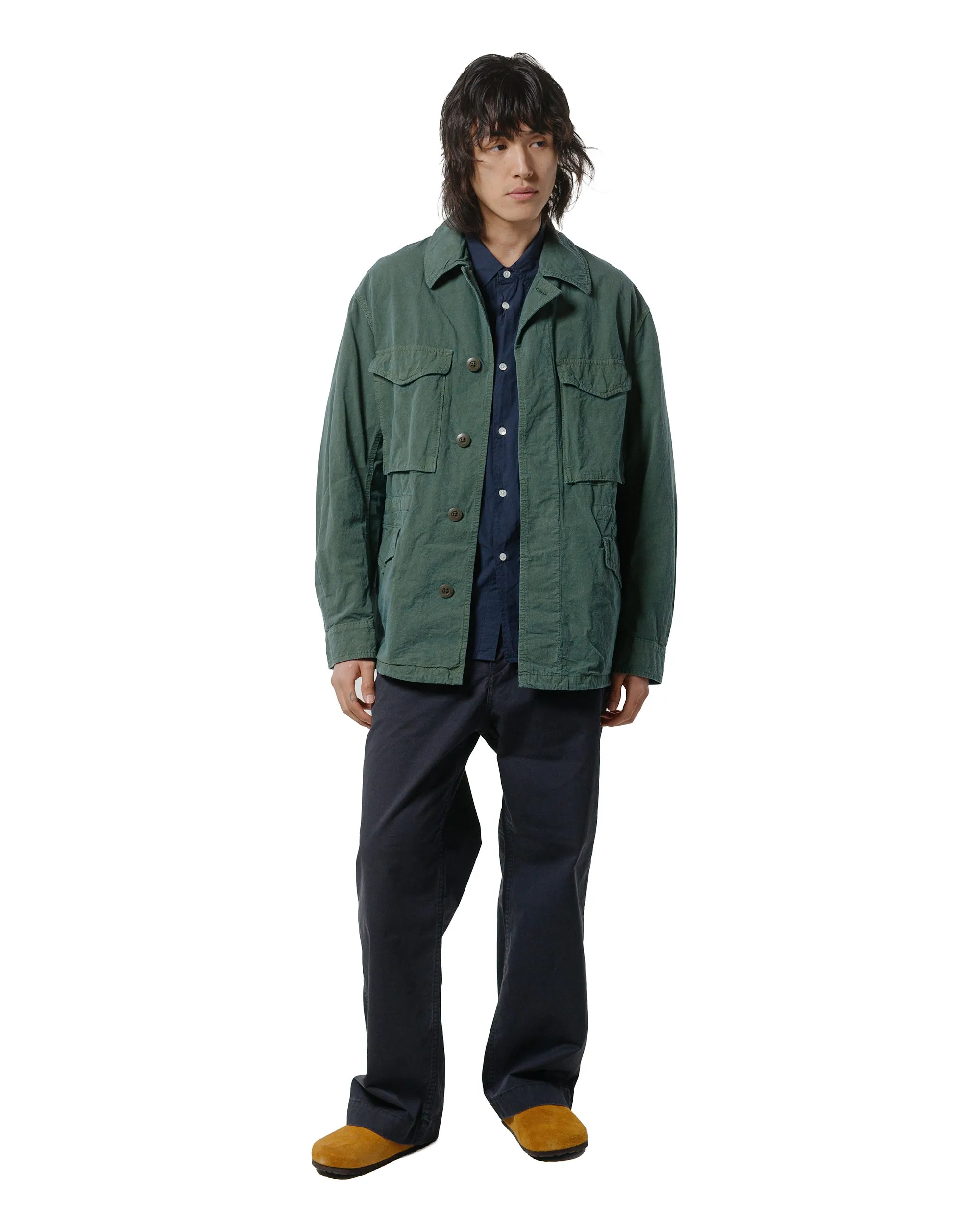 Sage de Cret Organic Cotton Broadcloth Short Sleeve Regular Collar Shirt Navy sold by Lost & Found product image thumbnail 4