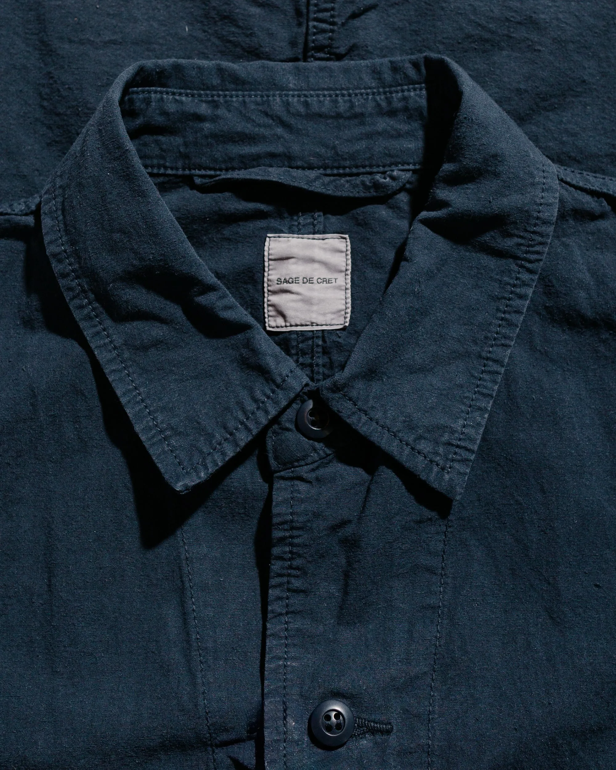 Sage de Cret High Density Cotton/Hemp Shirt Jacket Navy sold by Lost & Found product image thumbnail 5