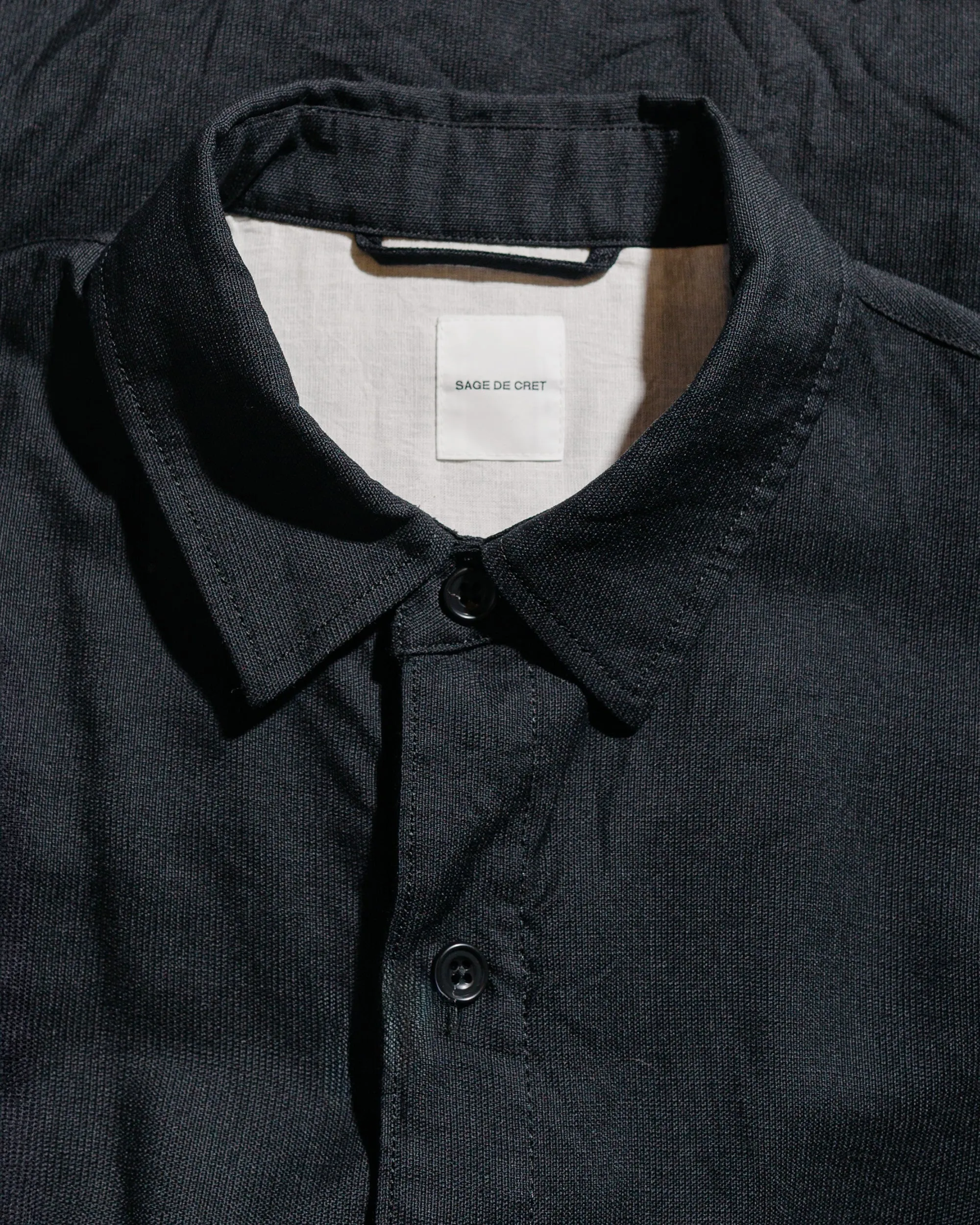 Sage de Cret Wool Hopsack Shirt Jacket Black sold by Lost & Found product image thumbnail 5