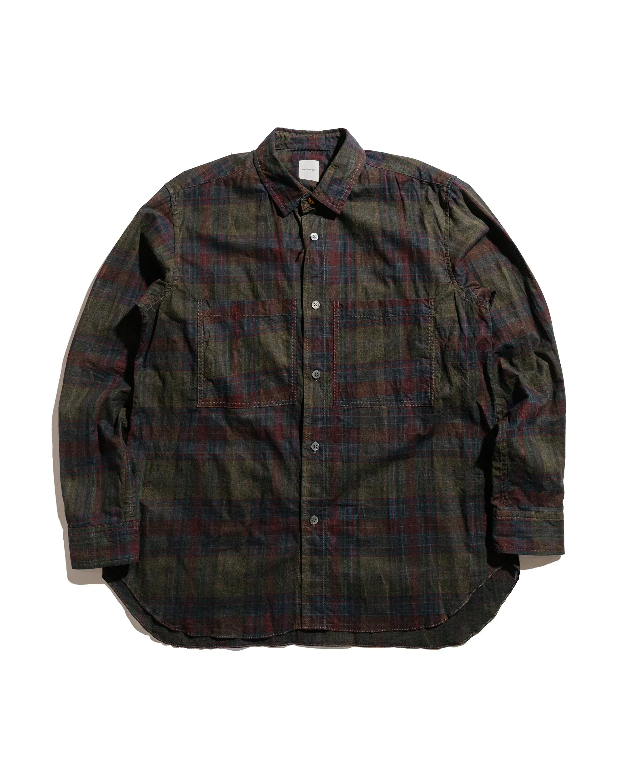 Sage de Cret Sumi Ink Madras Check Work Shirt Yellow sold by Lost & Found